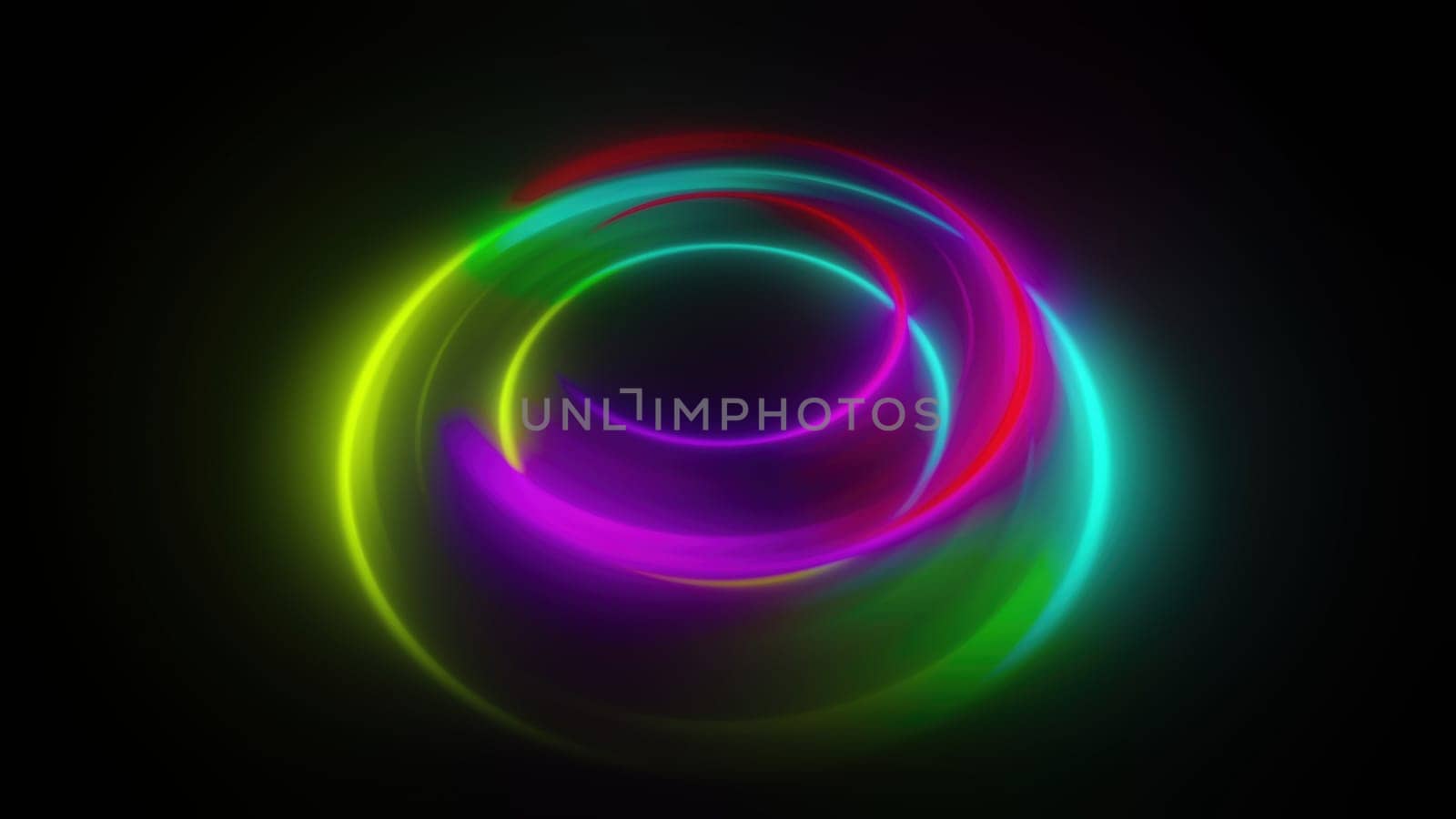 Luminous Swirling Glowing Circles. Computer generated 3d render