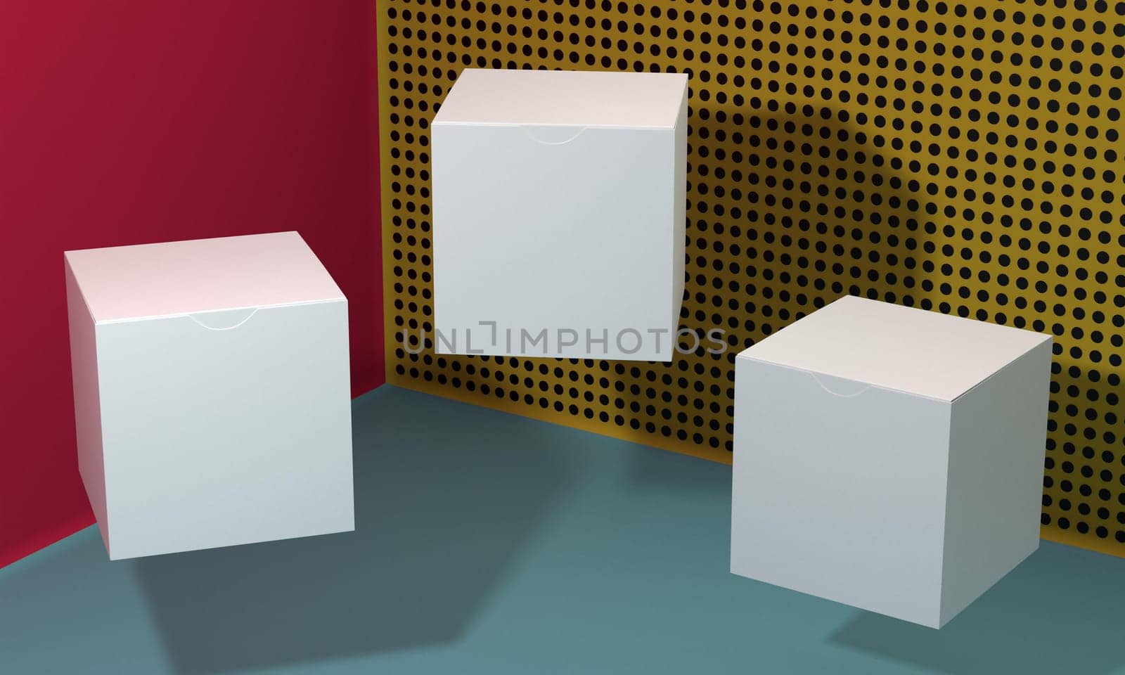 white empty simplistic cardboard boxes with shadows 1. Resolution and high quality beautiful photo