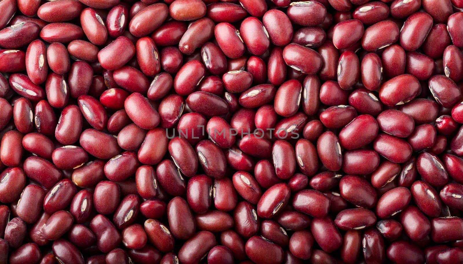 azuki beans top flat view, AI generated image
