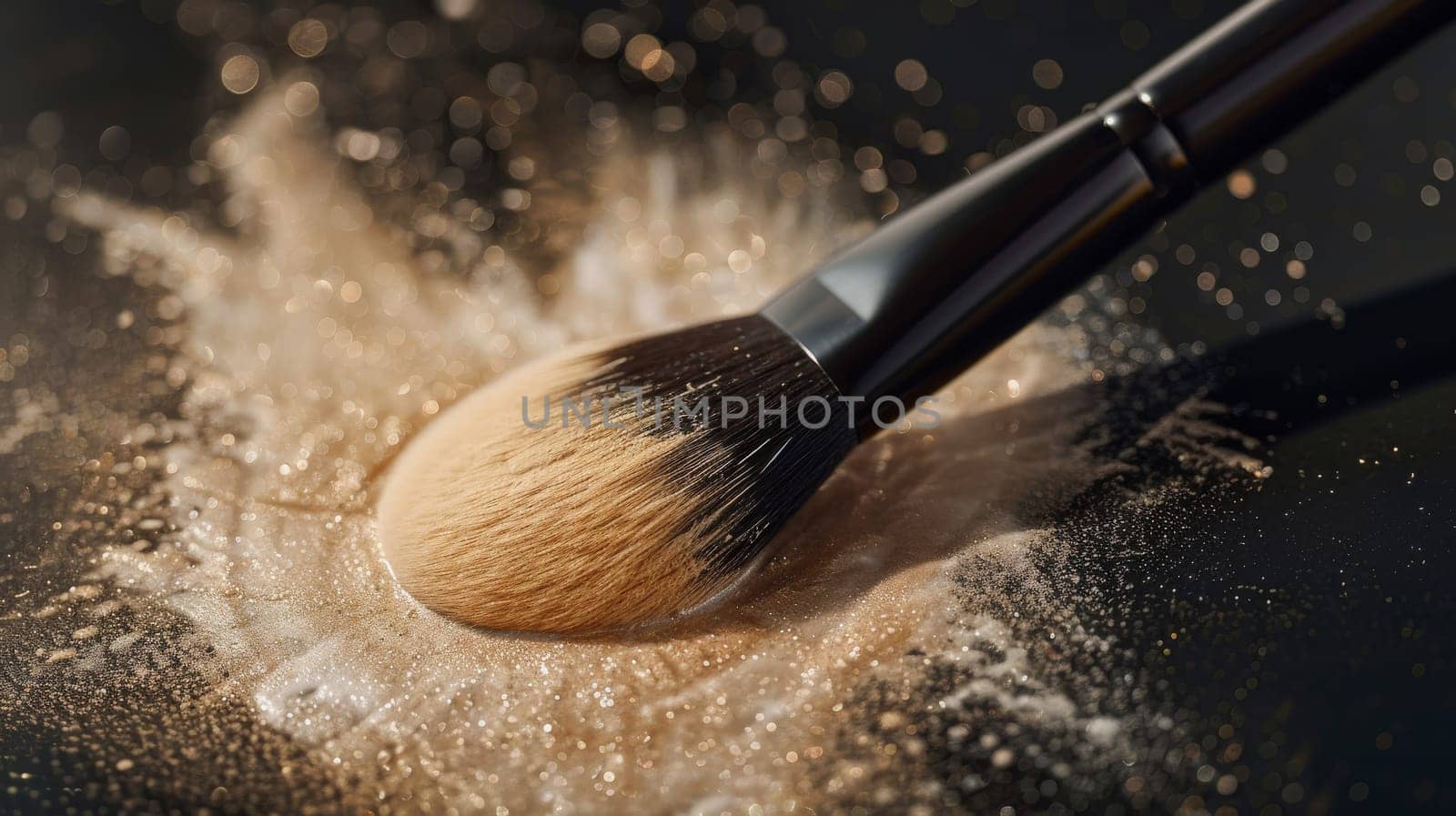 Dynamic silhouette of a contouring brush sculpting and defining facial features.