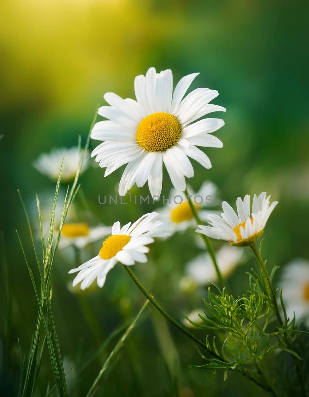 chamomile flowers of Chamaemelum, AI generated image