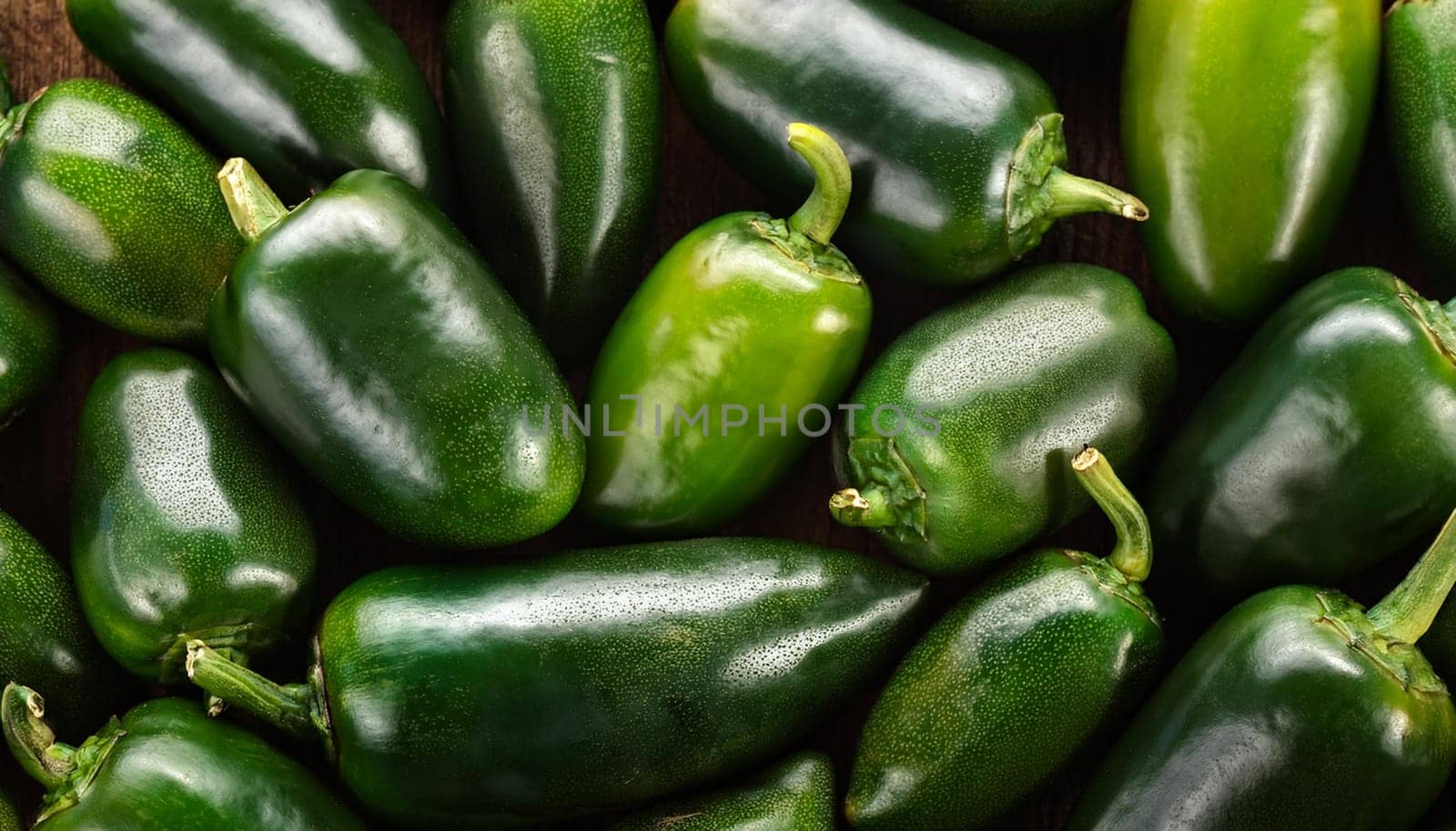jalapenos peppers vegetables flat view, AI generated image