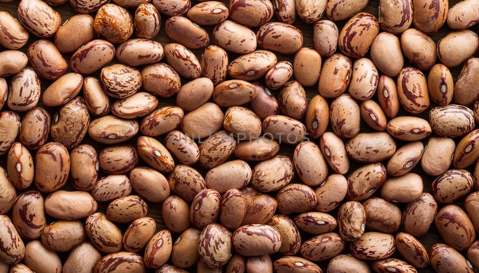 pinto beans top flat view, AI generated image
