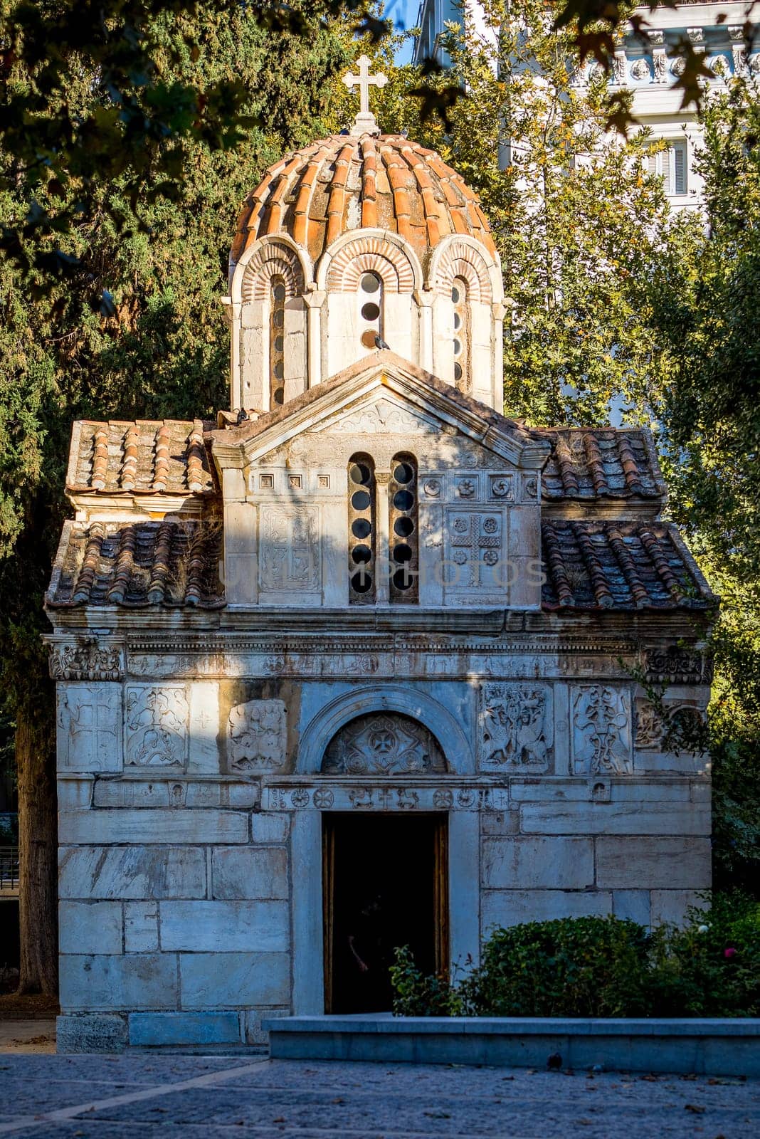 Church Theotokos Gorgoepikoos and Agios Eleytherios Athens, Greece. This church is from the 12th century.