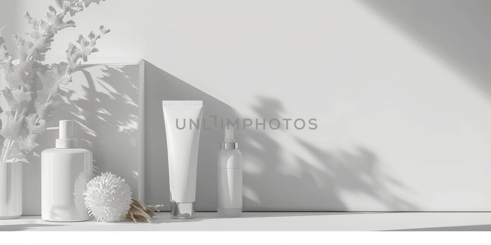 Elegant and minimalist mockup layout showcasing products on a pristine white backdrop.