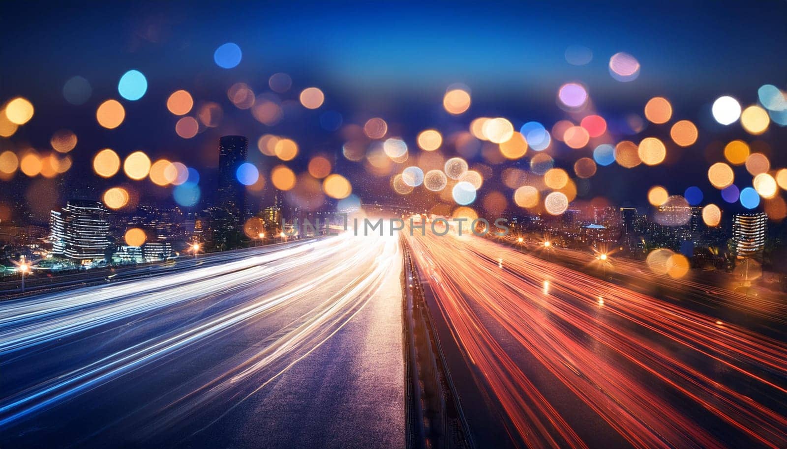 city light bokeh background, AI generated image