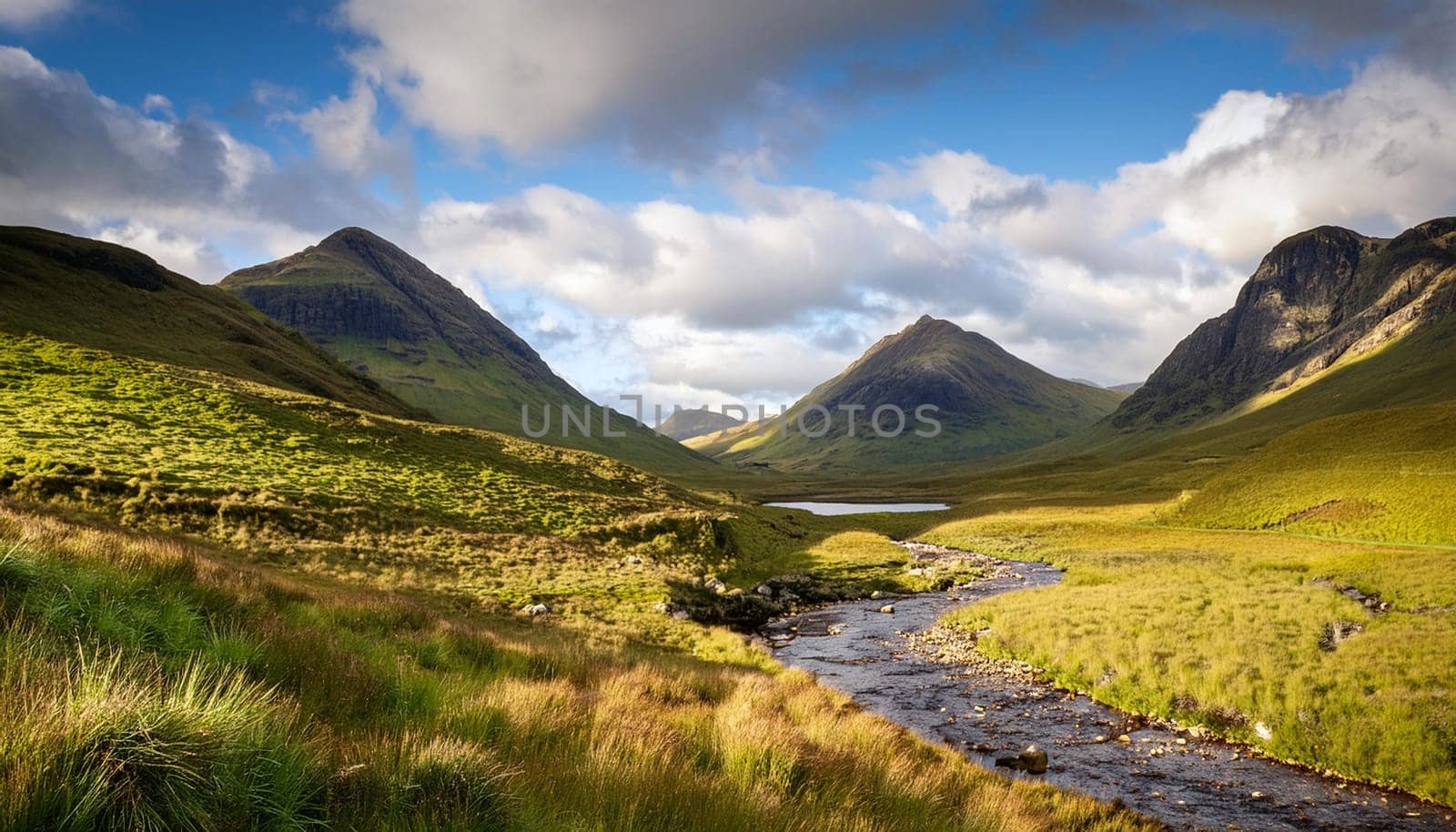 scottish highlands natural landscape, AI generated image