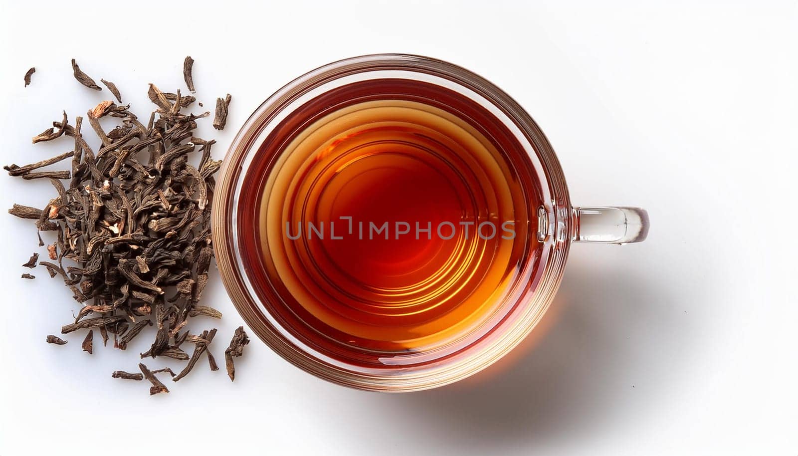 cup of tea flat top view, AI generated image