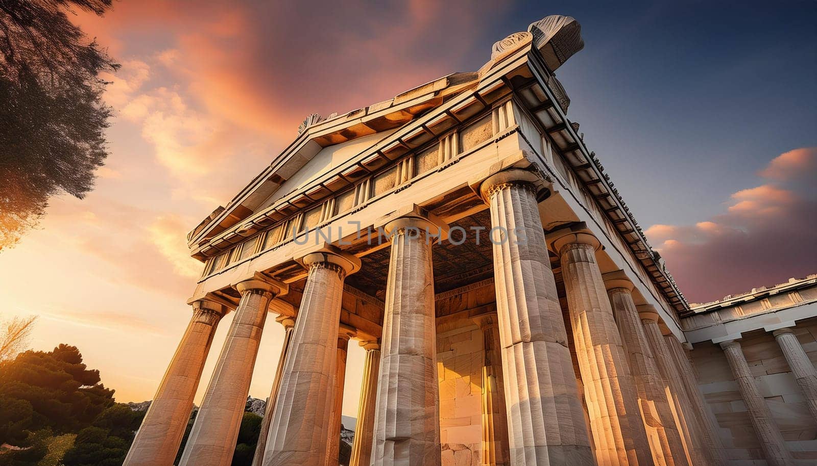 ancient greek temple architecture, AI generated image