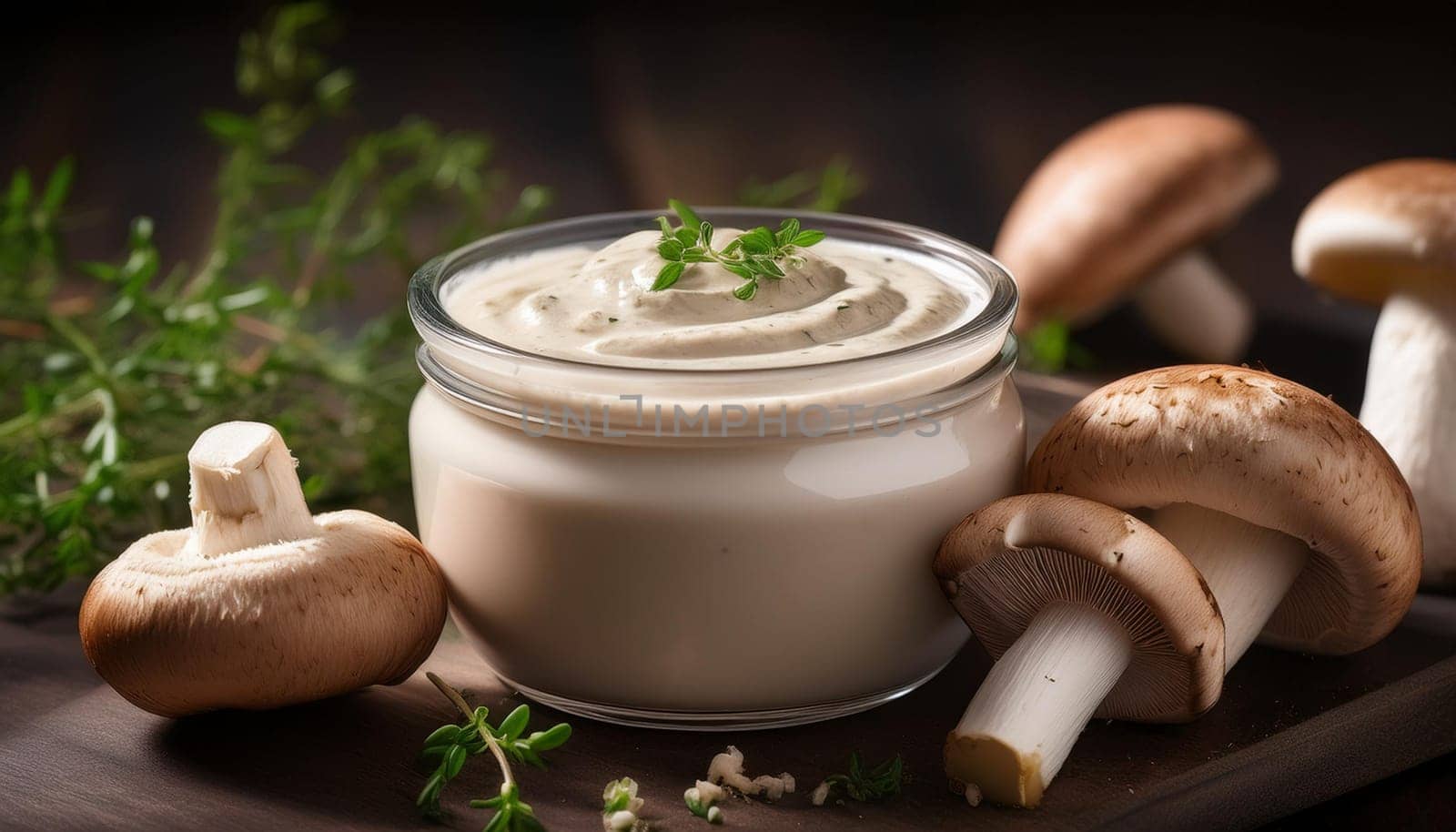 mushrooms cream soup, AI generated image
