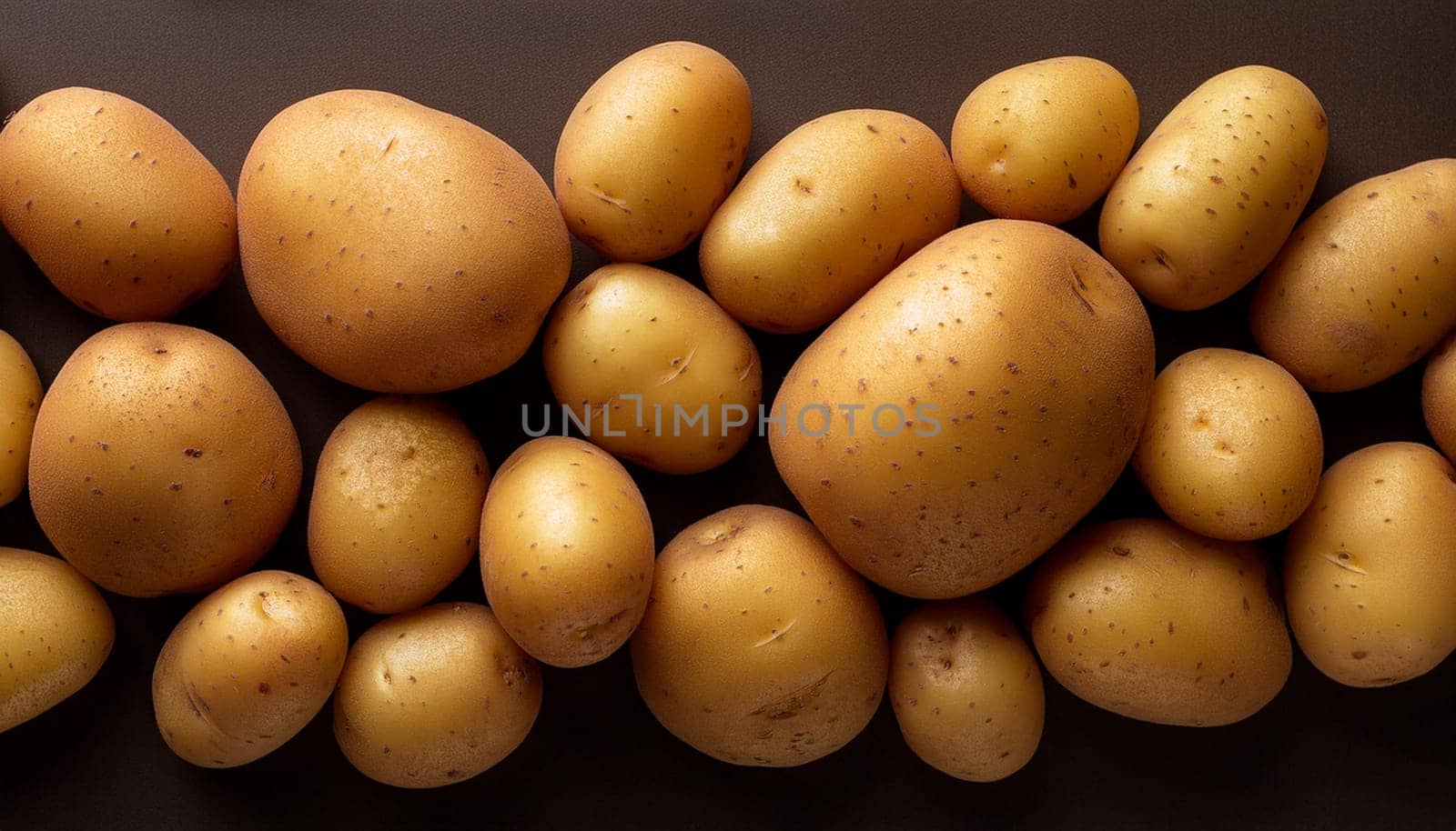 potatoes vegetables flat view, AI generated image