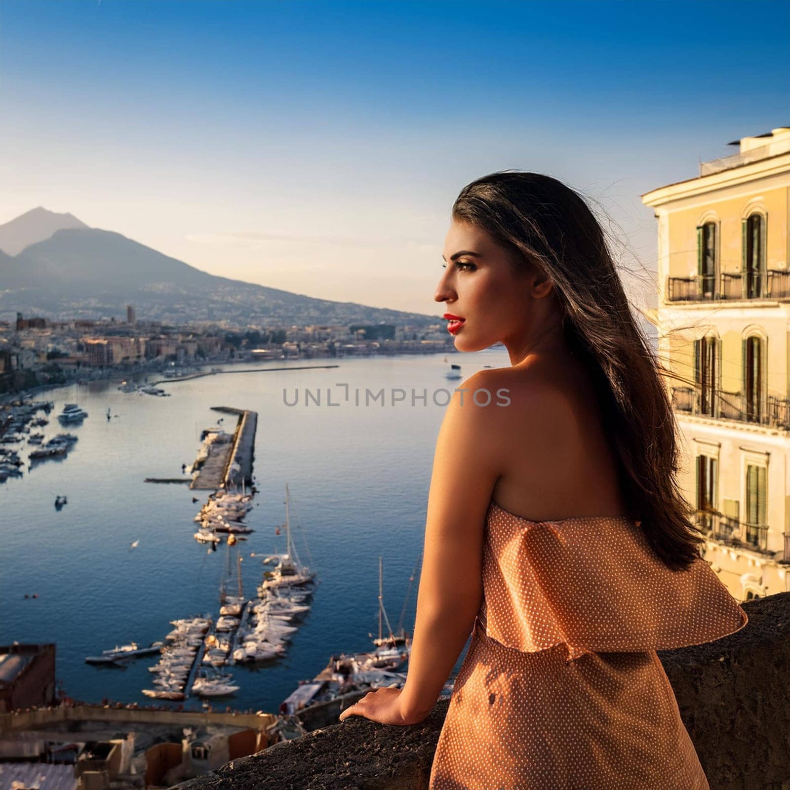 pretty young woman portrait, AI generated image