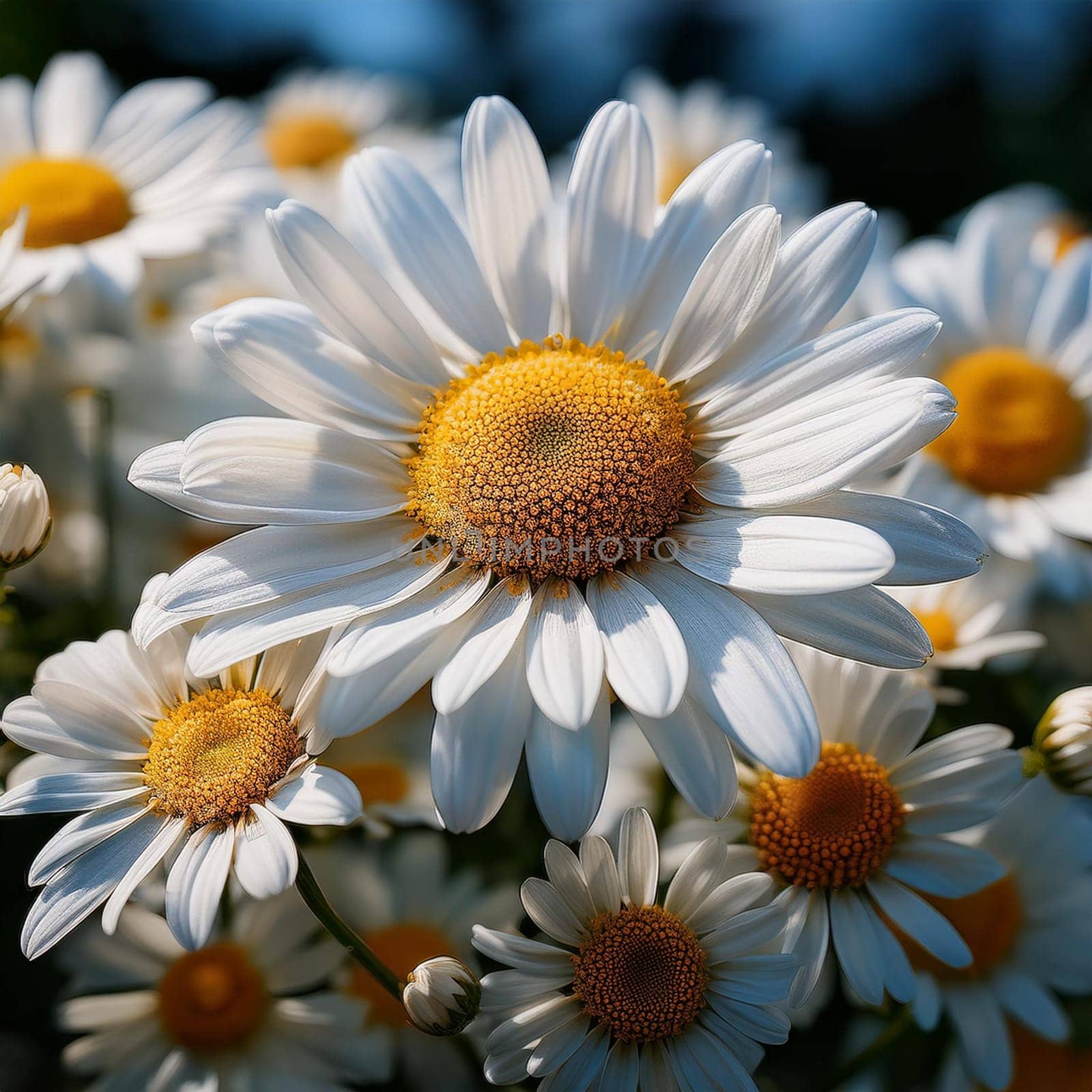 chamomile flowers of Chamaemelum, AI generated image