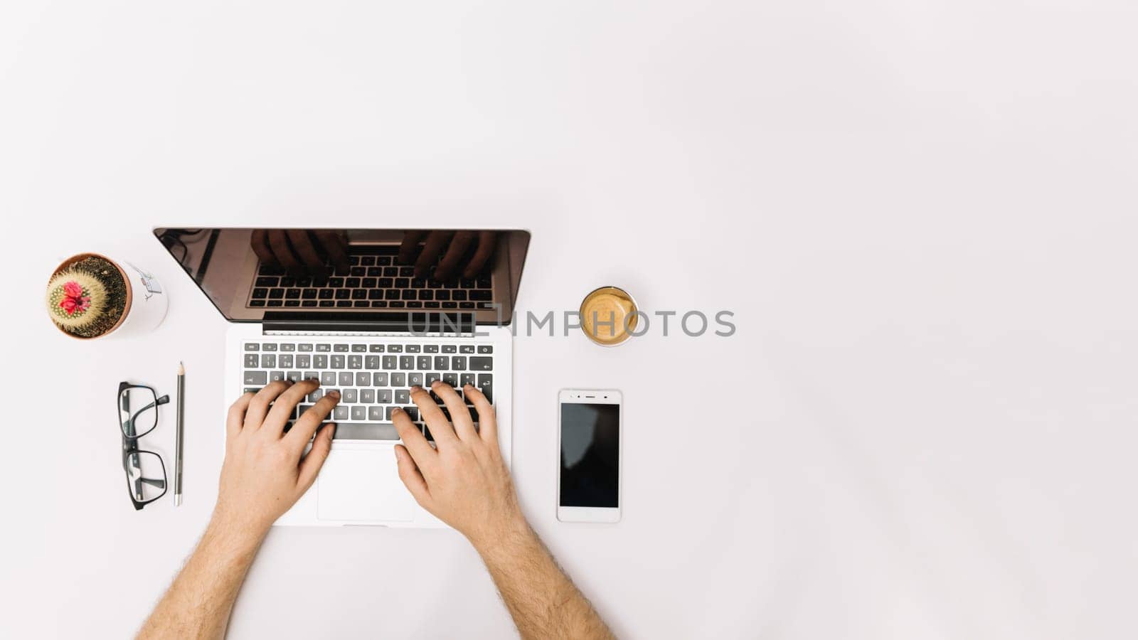 unrecognizable employee working with laptop. Resolution and high quality beautiful photo