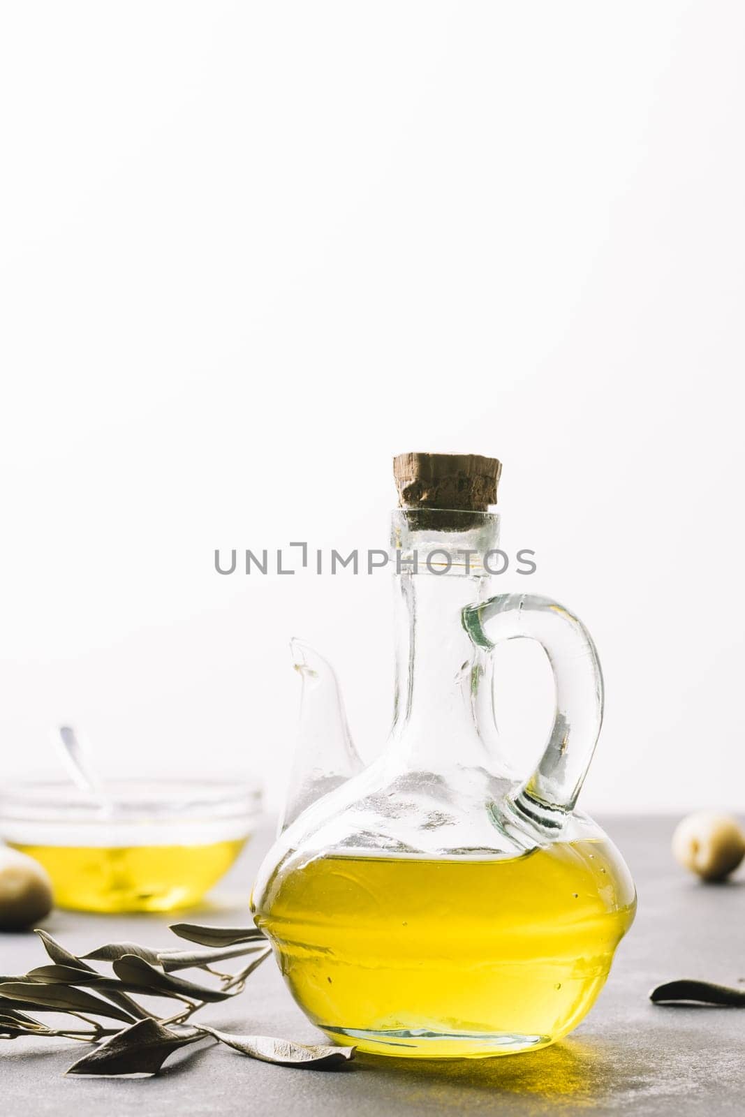 vertical shot olive oil bottle light. Resolution and high quality beautiful photo