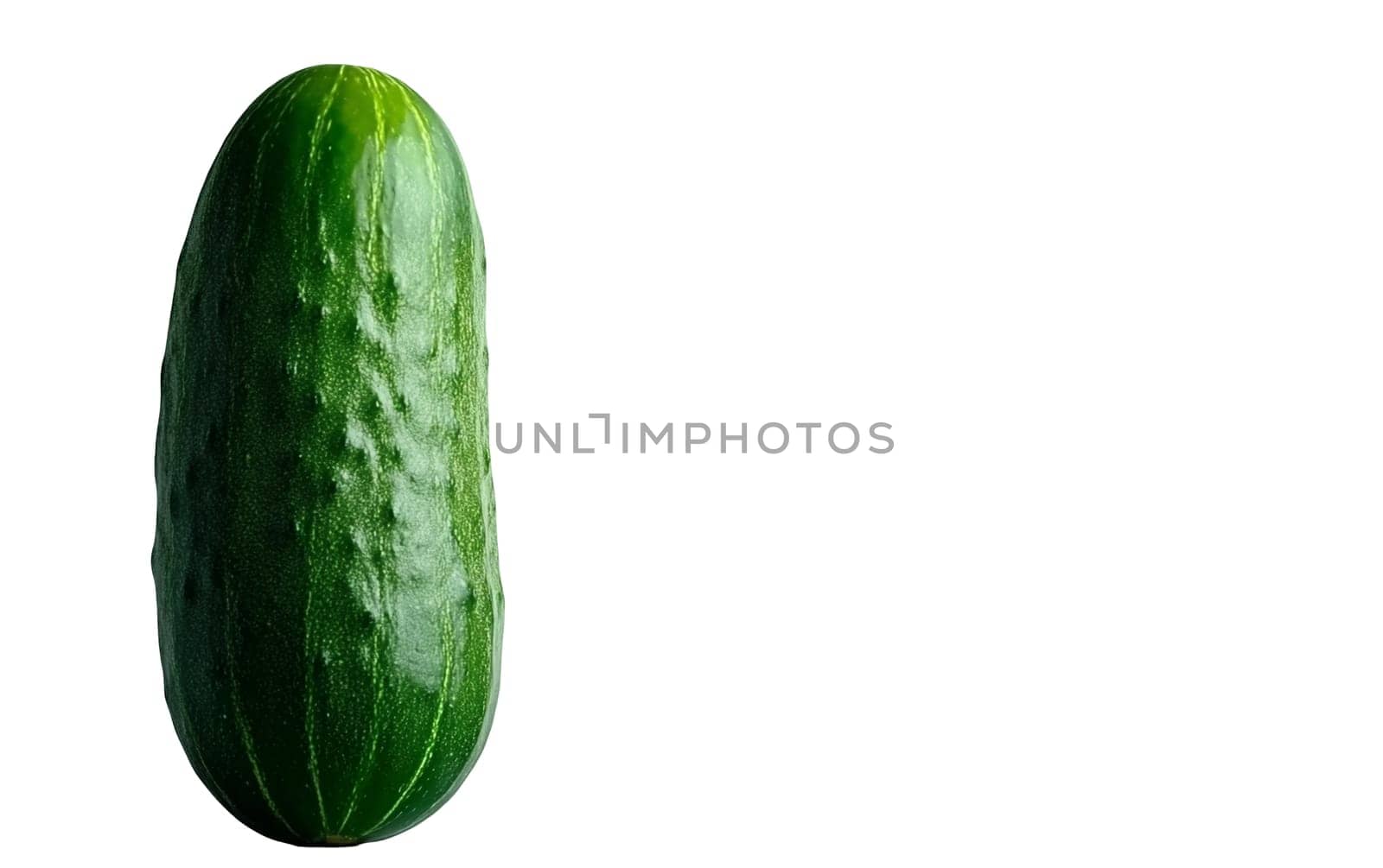 A fresh cucumber placed on a dark background with ample copy space, perfect for adding text or design elements. Isolated on white background.