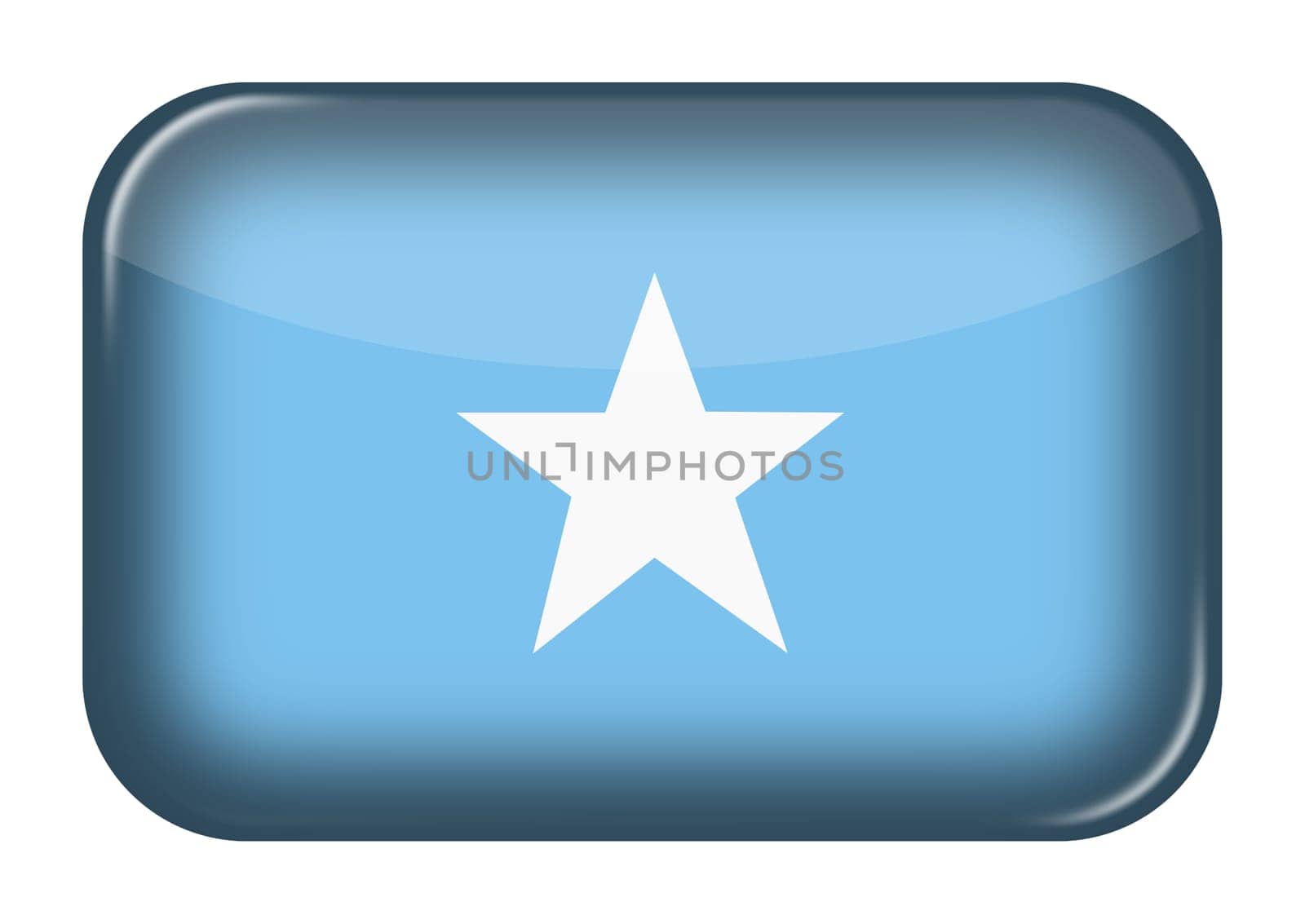 A Somalia web icon rectangle button with clipping path 3d illustration