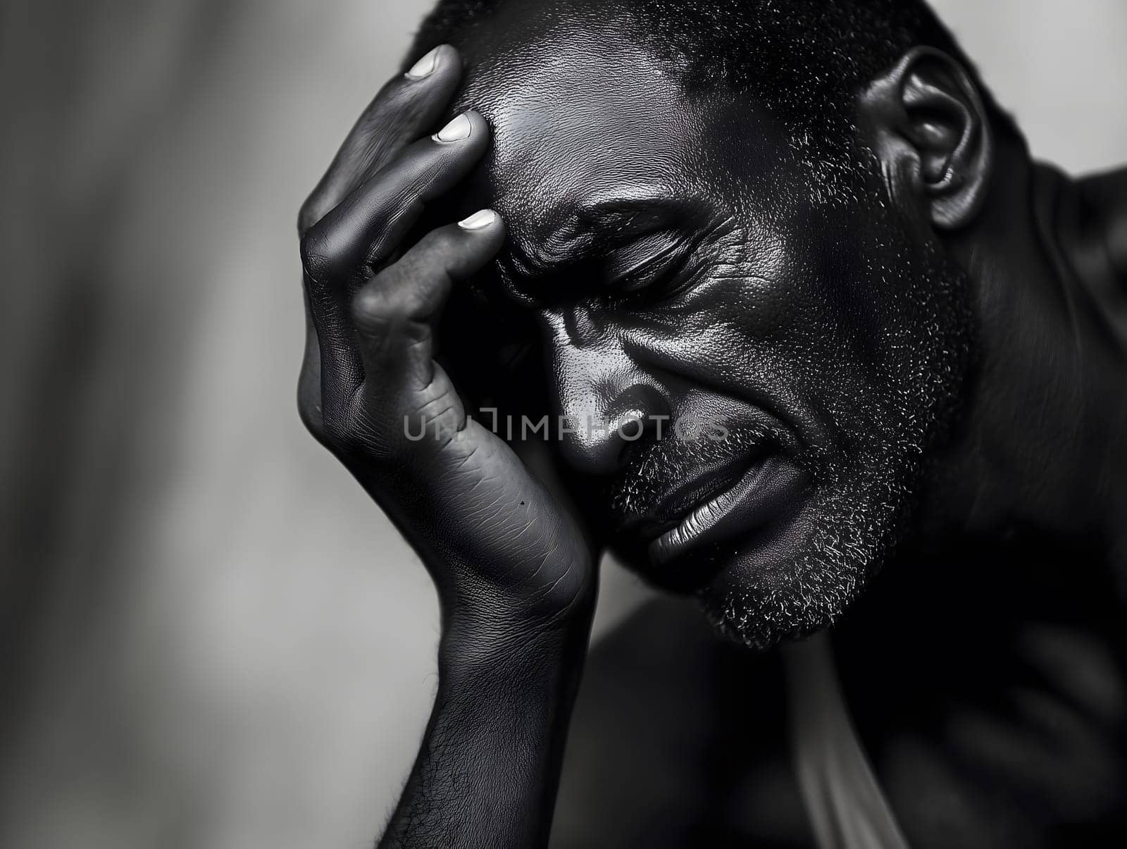 Sad Black Man Emotioanl Man Portrait