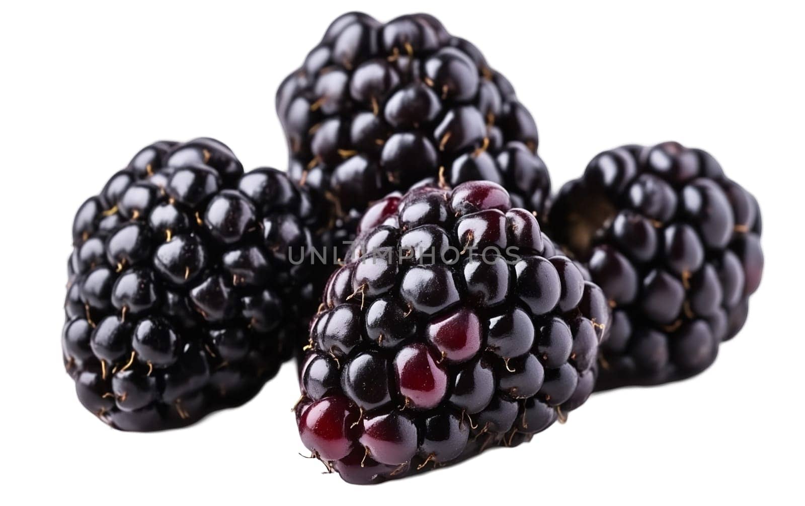 A cluster of juicy whiteberries on a white background, highlighting their rich color and texture. Isolated on white background.