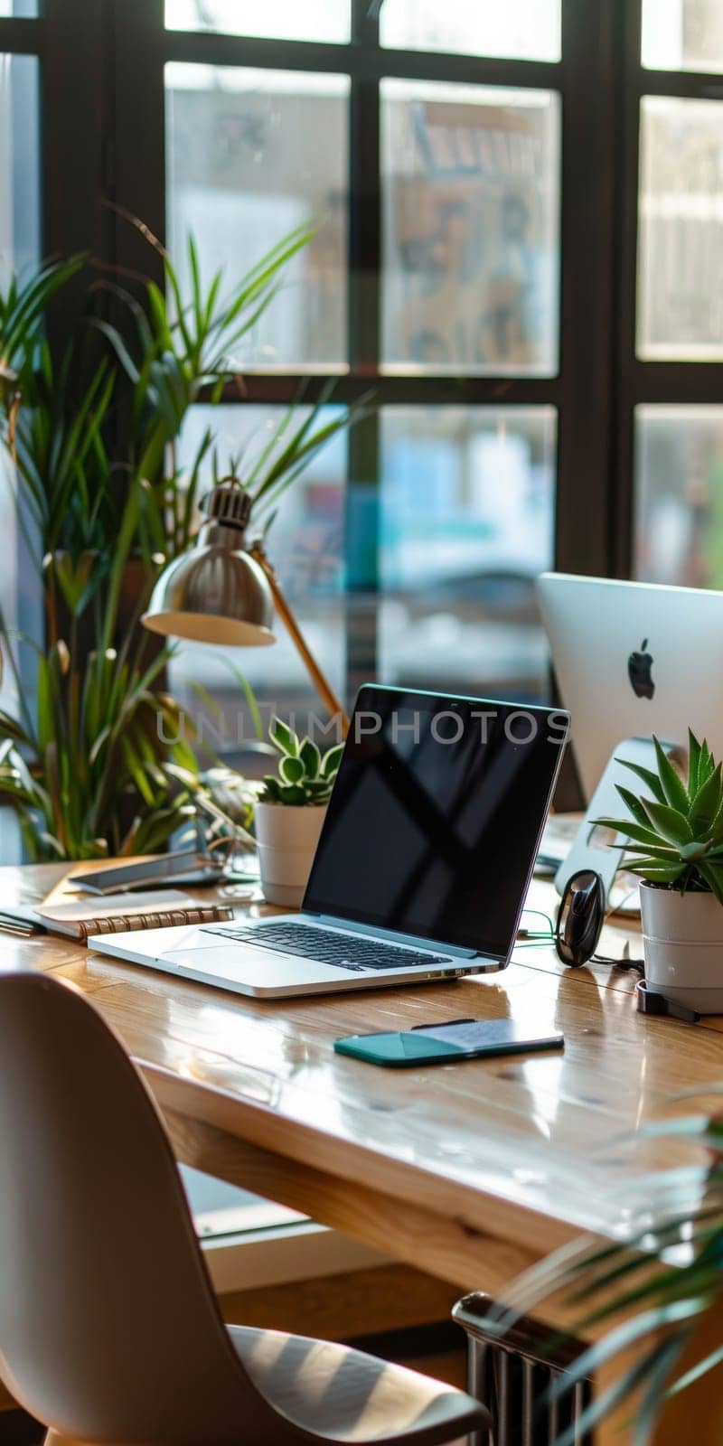 Modern office scene featuring contemporary business tools.