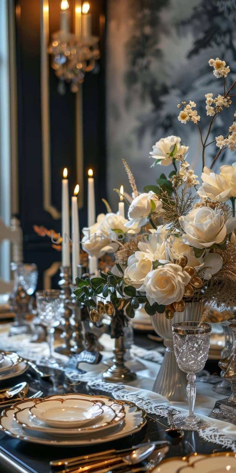 Stylish mockup setup adorned with intricate decoration for a refined look.