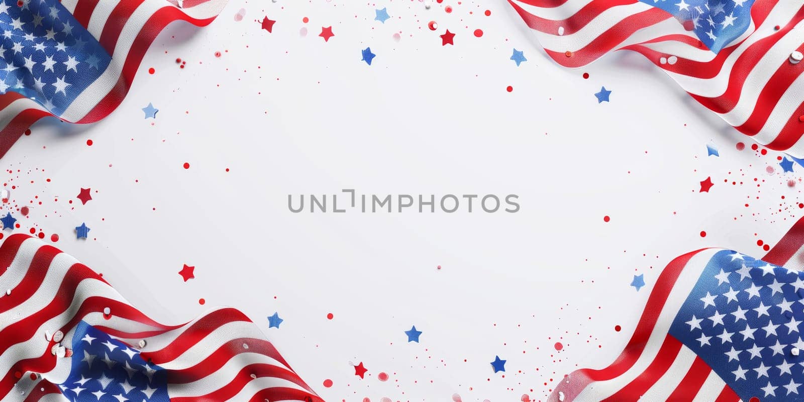 White background with patriotic elements and ample room