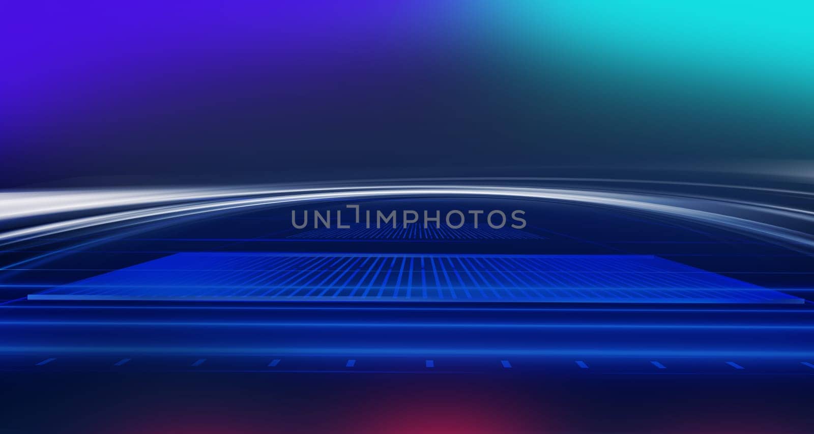 Abstract light effect in perspective. 3d illustration