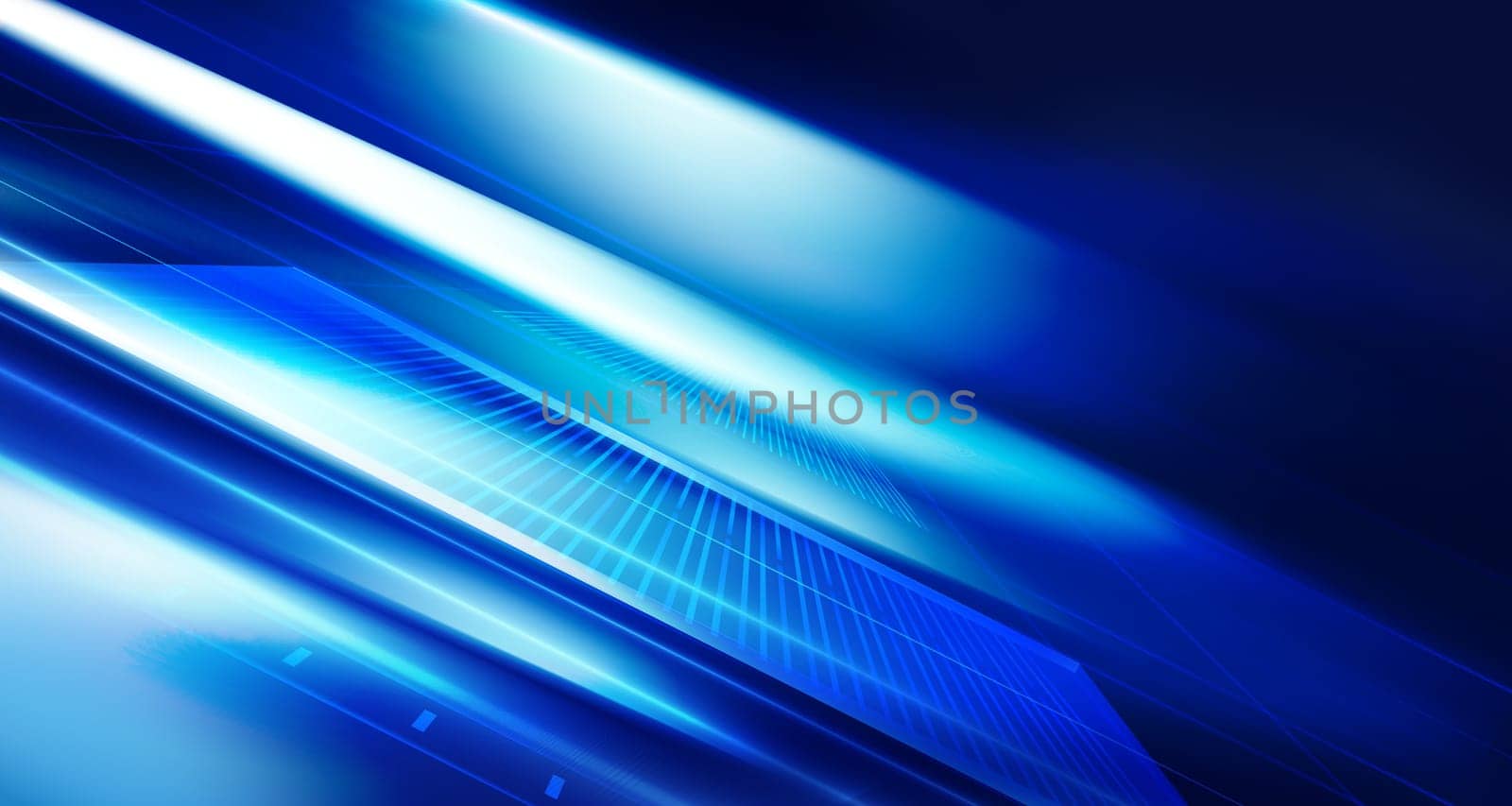 Abstract light effect in perspective. 3d illustration
