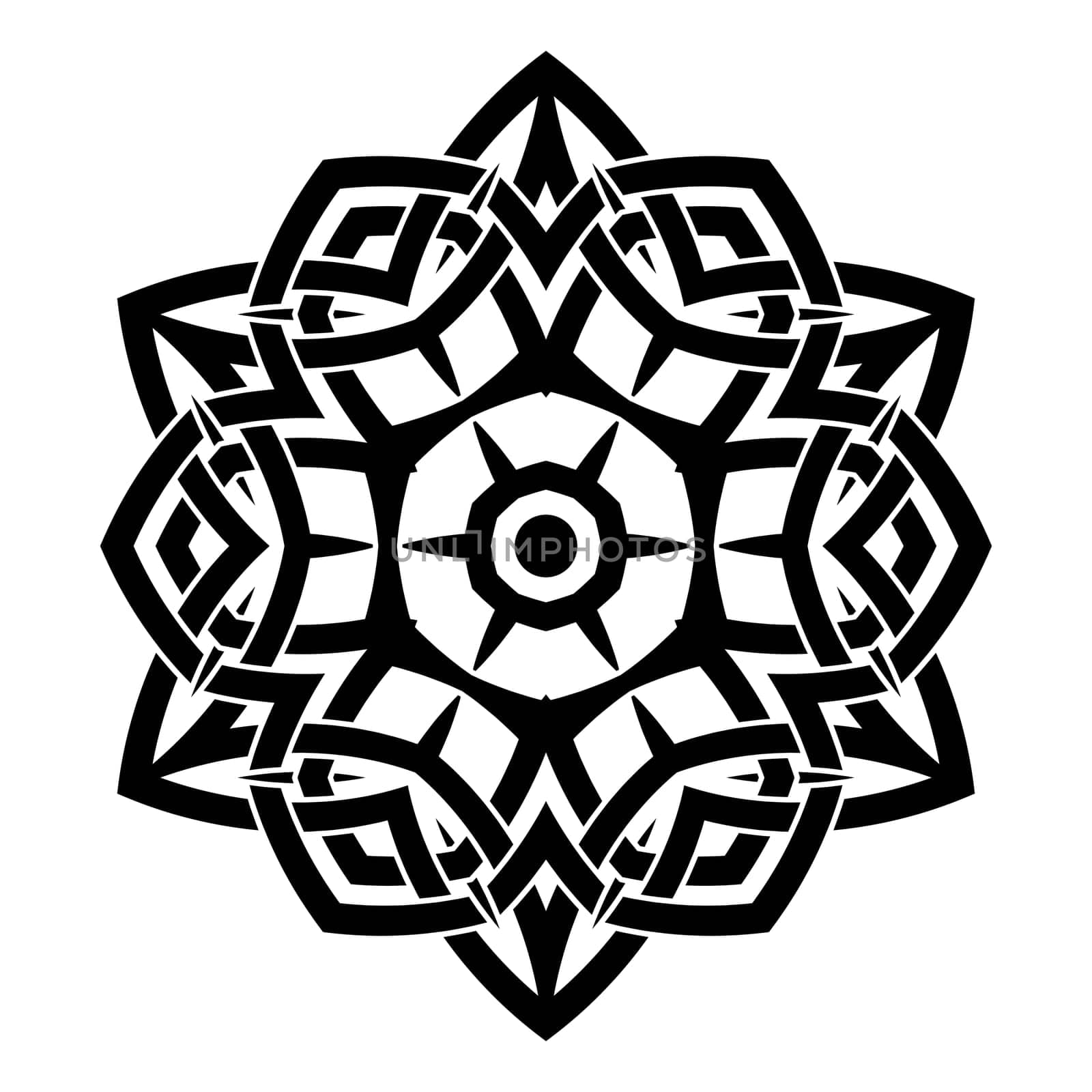 Vector round ornament. Decorative vintage ethnic pattern for tattoo or logo. Celtic knots frame. Scandinavian traditional ornament.