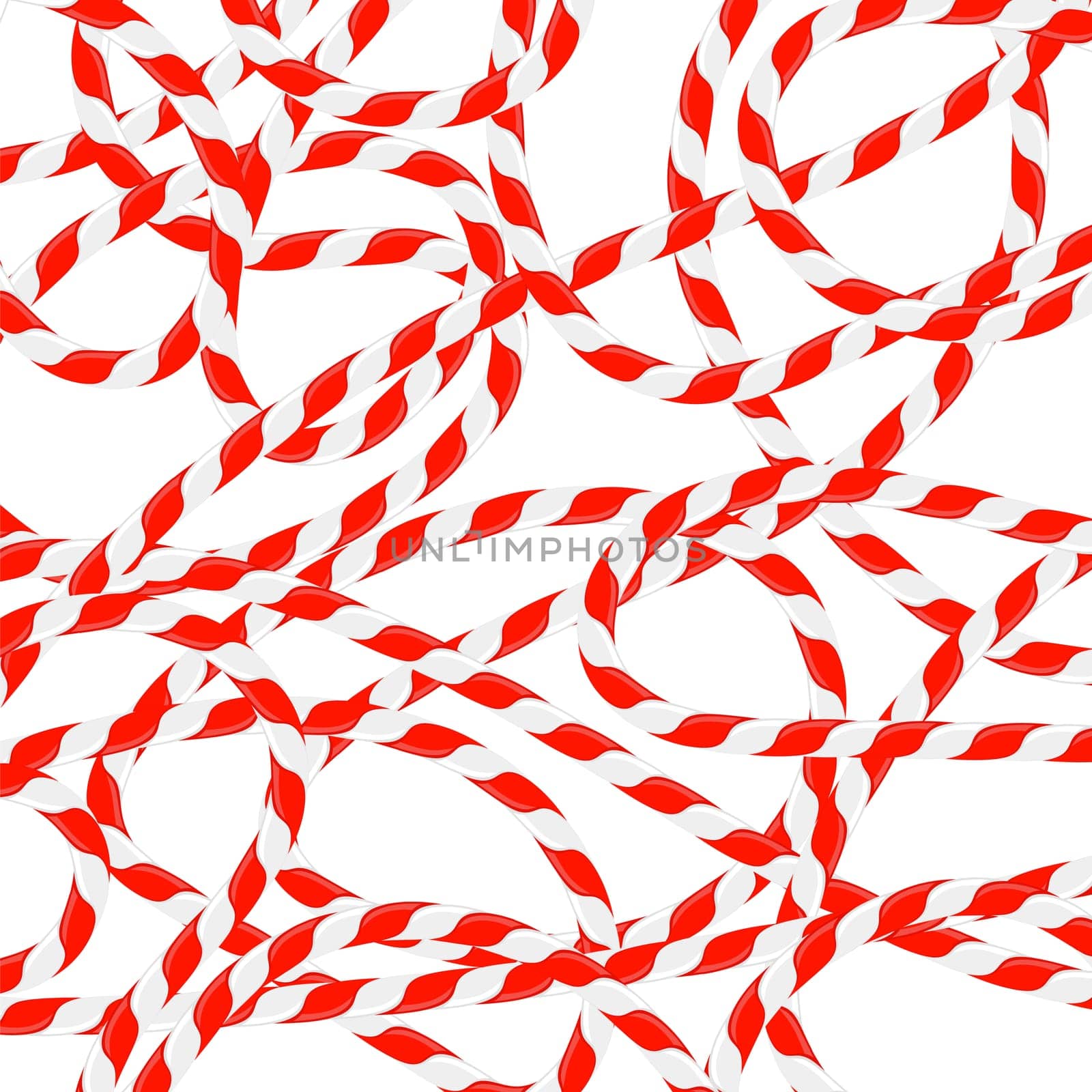 Vector Christmas candy cane lines isolated on white background. Xmas symbol. Traditional xmas candy with red and white stripes. Santa caramel cane with striped pattern.