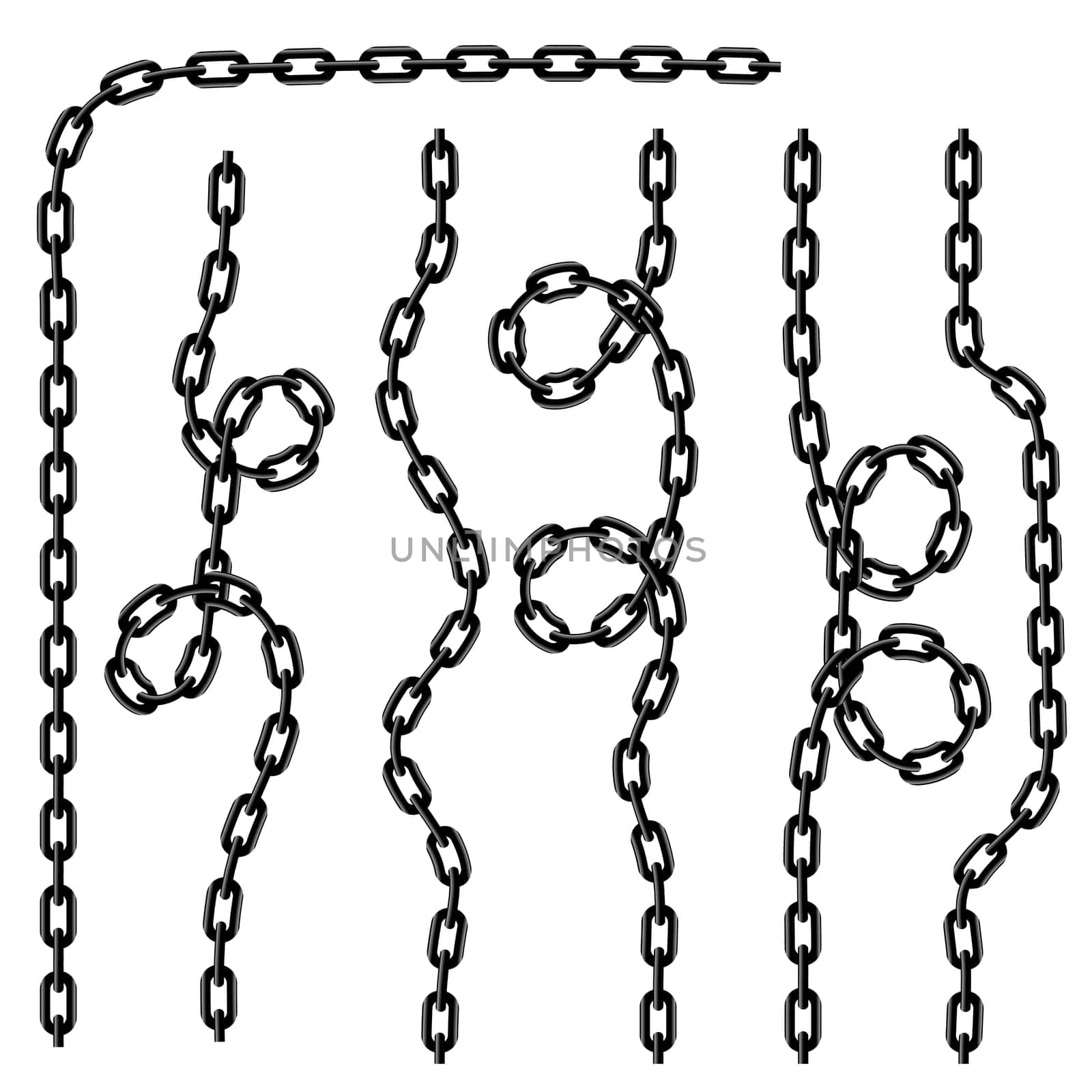 Vector chain pattern. Black chain background.