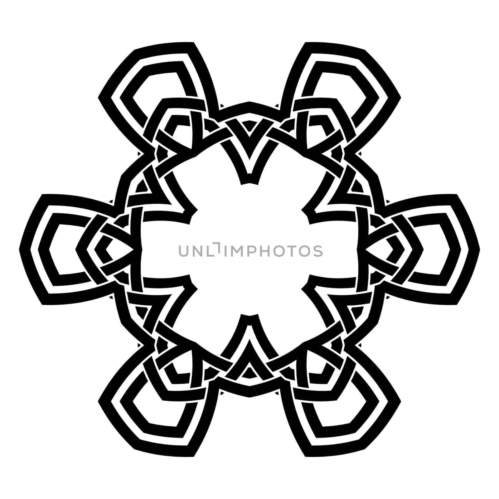 Vector round ornament. Decorative vintage ethnic pattern for tattoo or logo. Celtic knots frame. Scandinavian traditional ornament.
