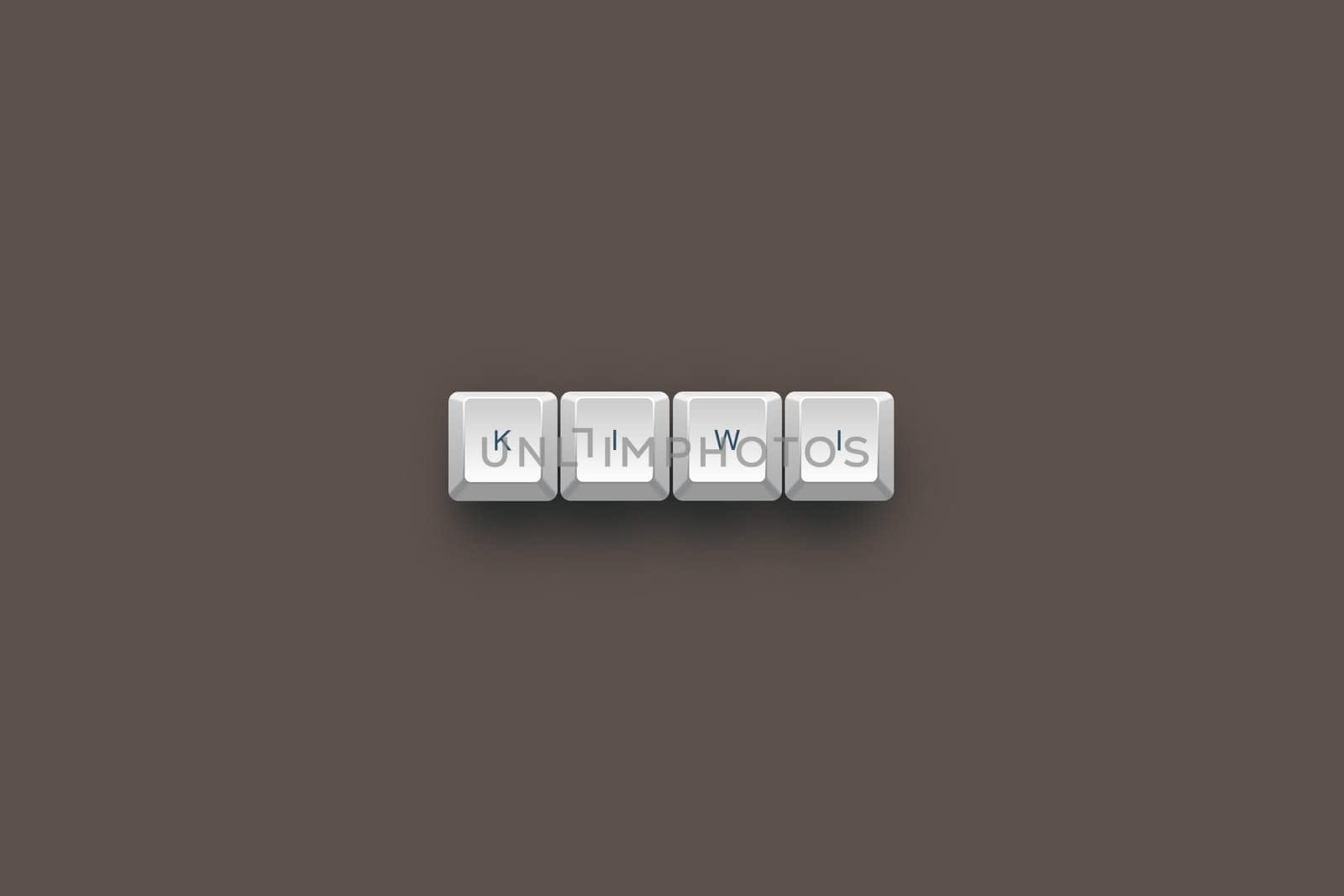 Kiwi  text on a 3d keyboard button with shadow, 3d Illustration