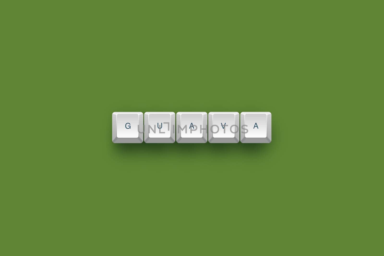 Guava text on a 3d keyboard button with shadow, 3d Illustration