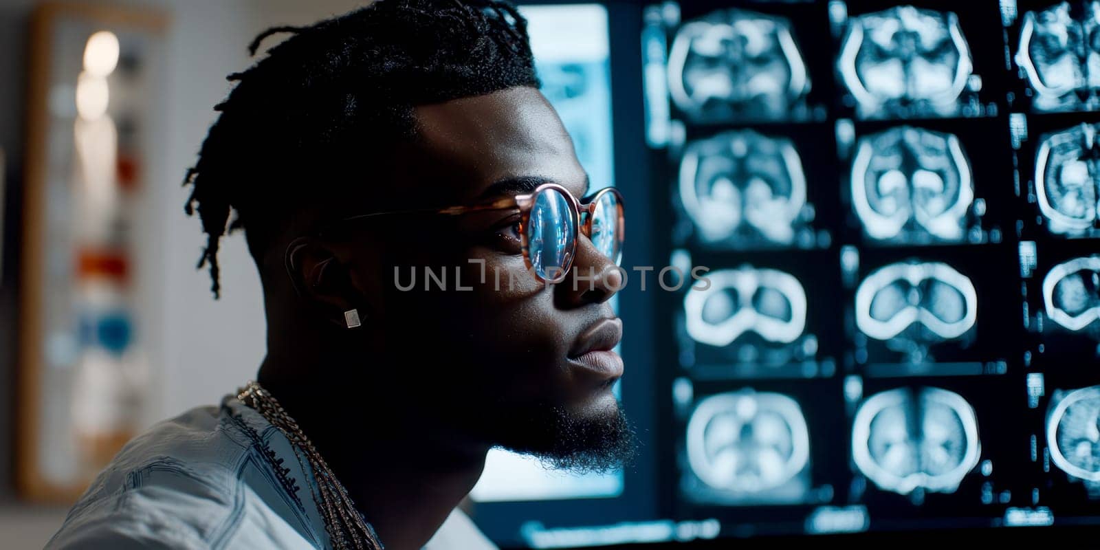 Radiographer at work. AI generative.