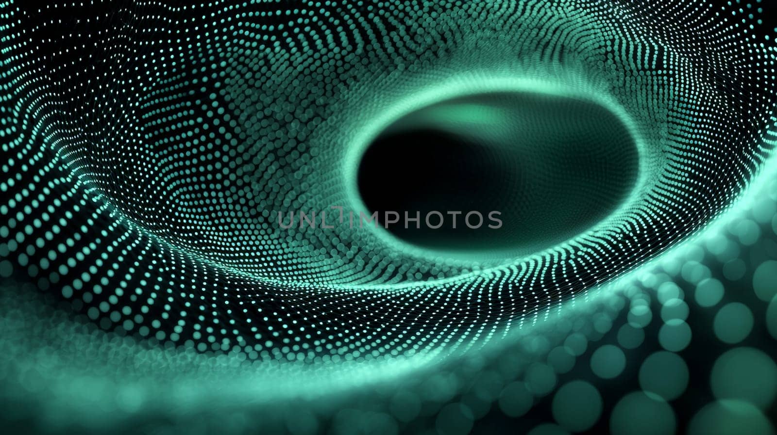 A captivating abstract background featuring a grid pattern in green and black tones. The intricate design is rendered in hyper-detail with high resolution, offering a sharp and immersive visual experience. High contrast and 3D rendering techniques create depth, enhancing the geometric structure of the grid and making it a bold and dynamic composition.
