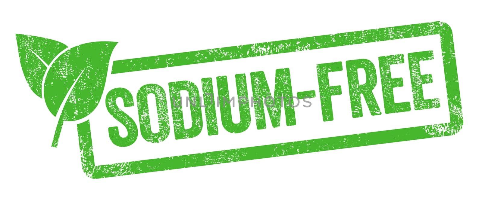 Green stamp isolated on a white background - Sodium free