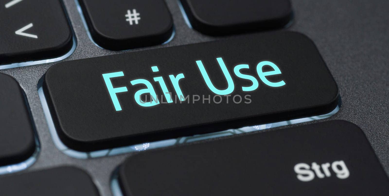 Illuminated keyboard with a labeled key - Fair Use