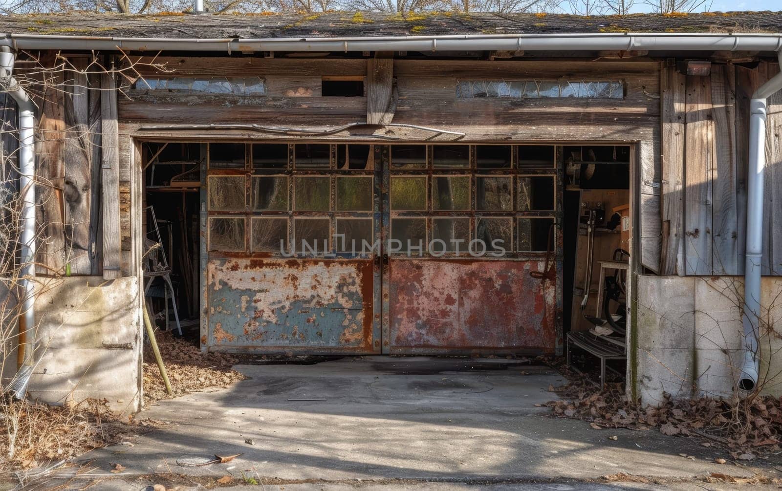 A once-vibrant industrial structure now lies in a state of disrepair, its crumbling walls and broken windows a poignant reminder of the passage of time