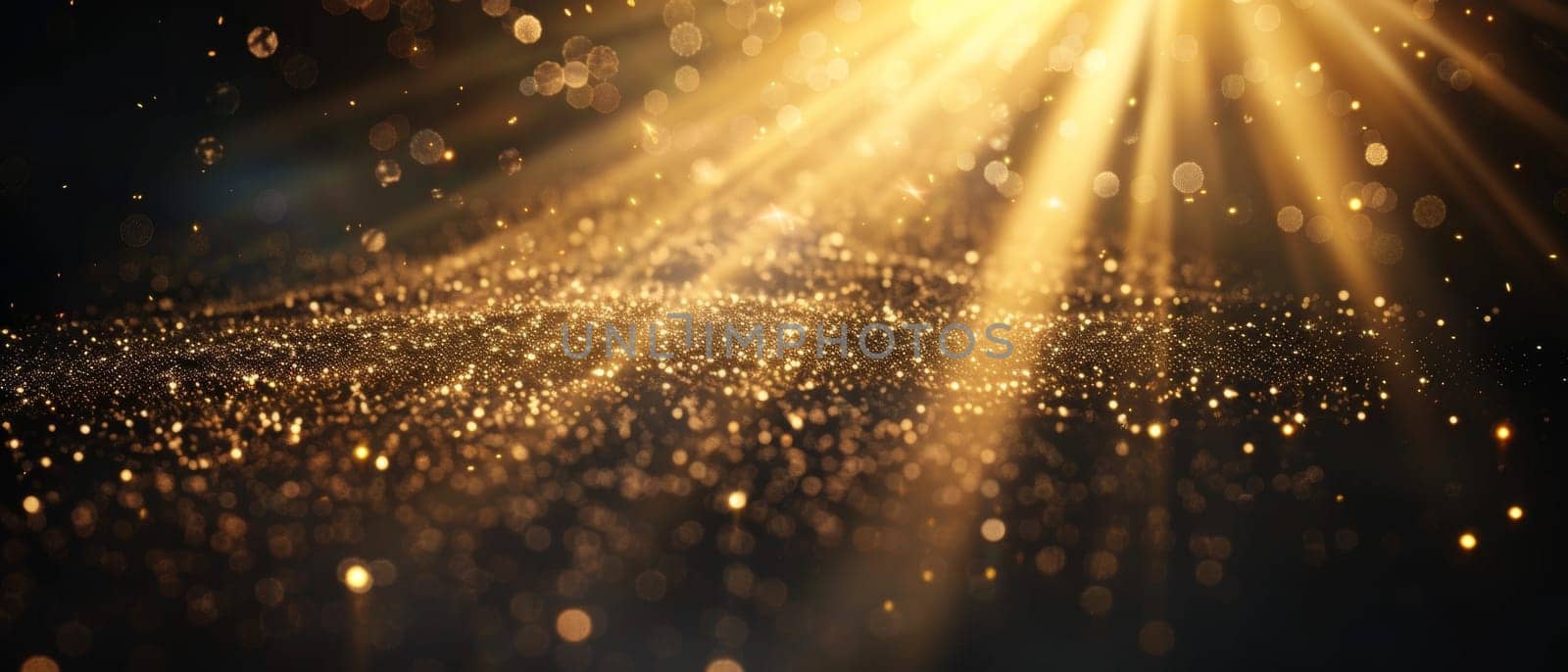 A stunning cascade of shimmering golden light and particles, creating a mesmerizing and enchanting visual effect