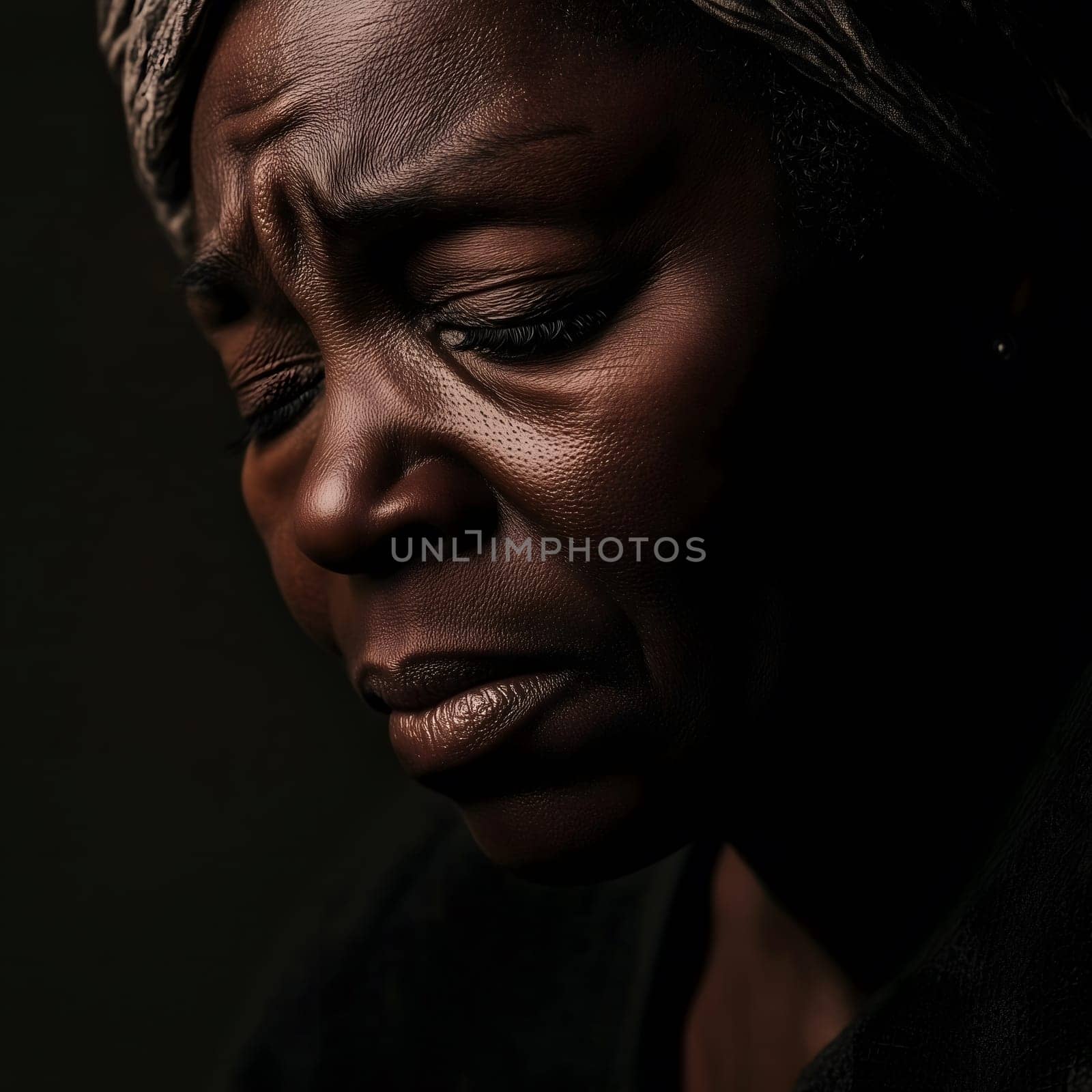Sad Depressed Black Woman Emotional Sadness