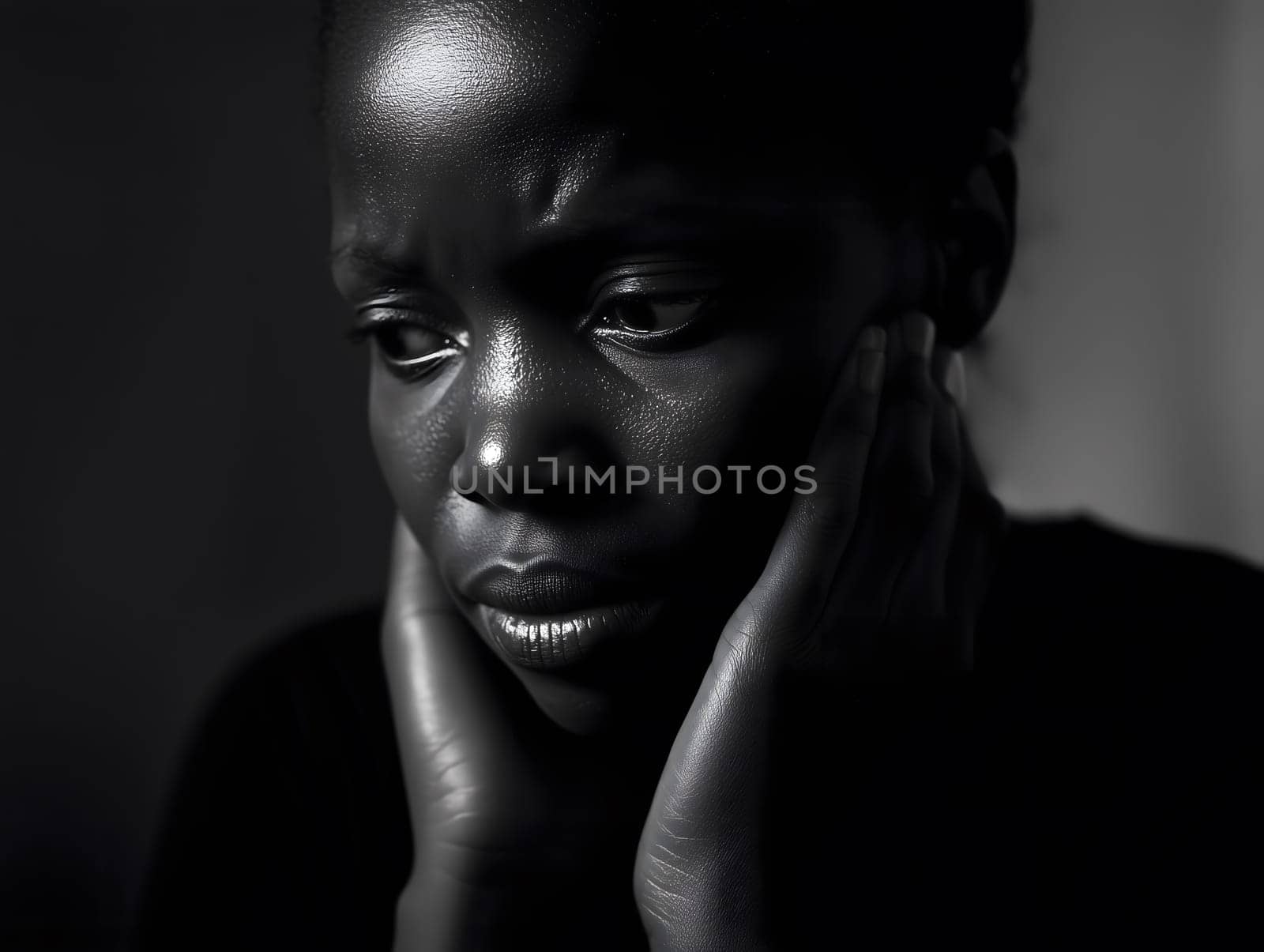 Sad Depressed Black Woman Emotional Sadness