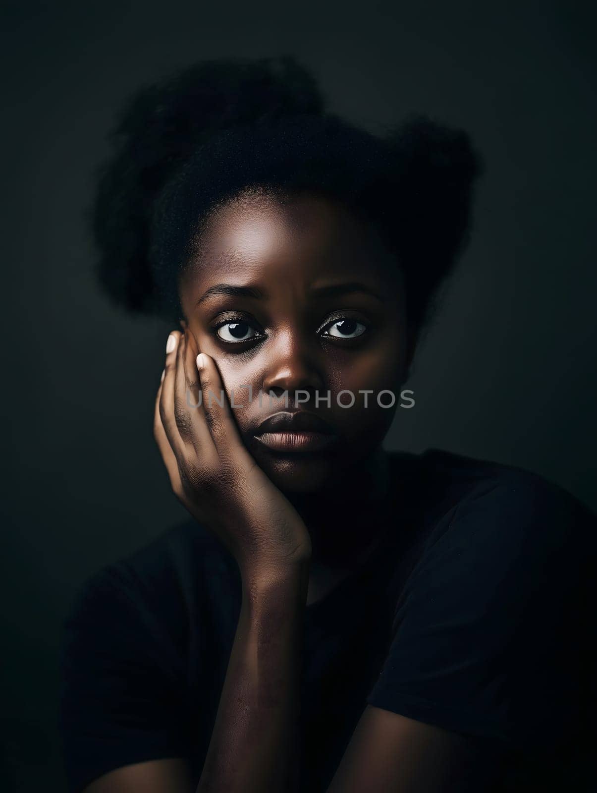 Sad Depressed Black Woman Emotional Sadness