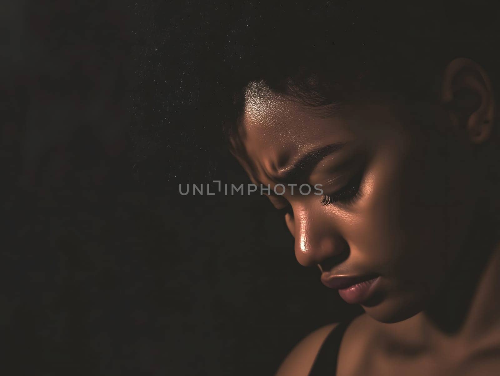 Sad Depressed Black Woman Emotional Sadness