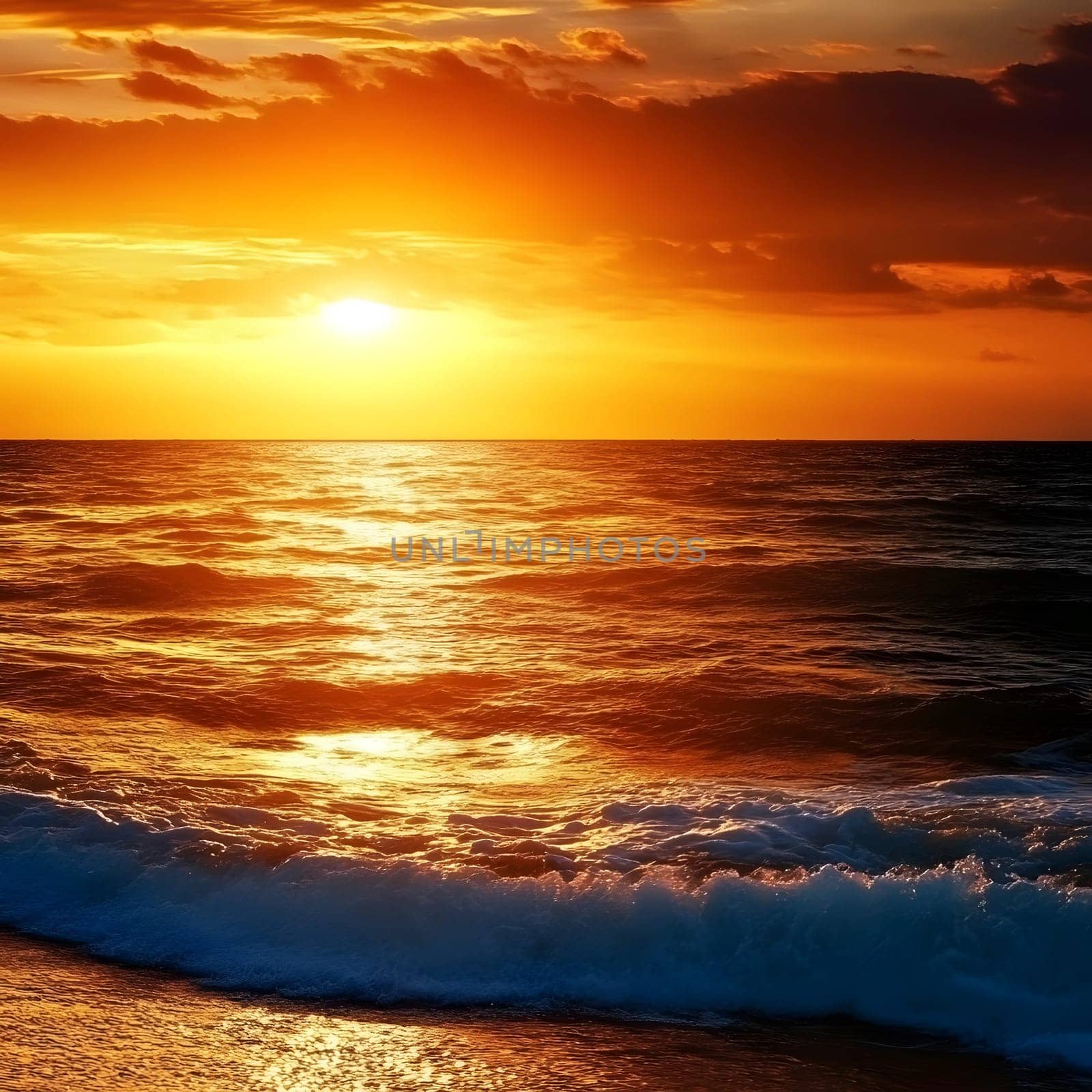 Sunset Ocean Sunrise Horizon Sunlight Water waves