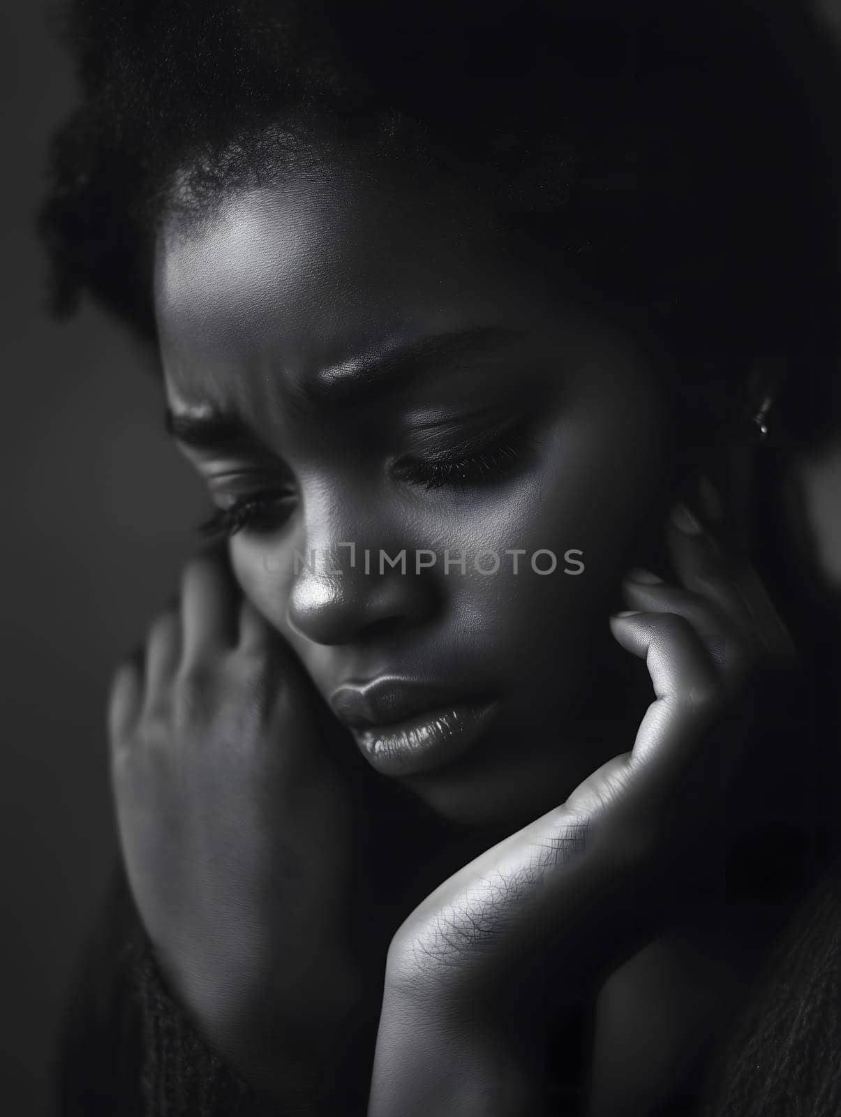 Sad Depressed Black Woman Emotional Sadness