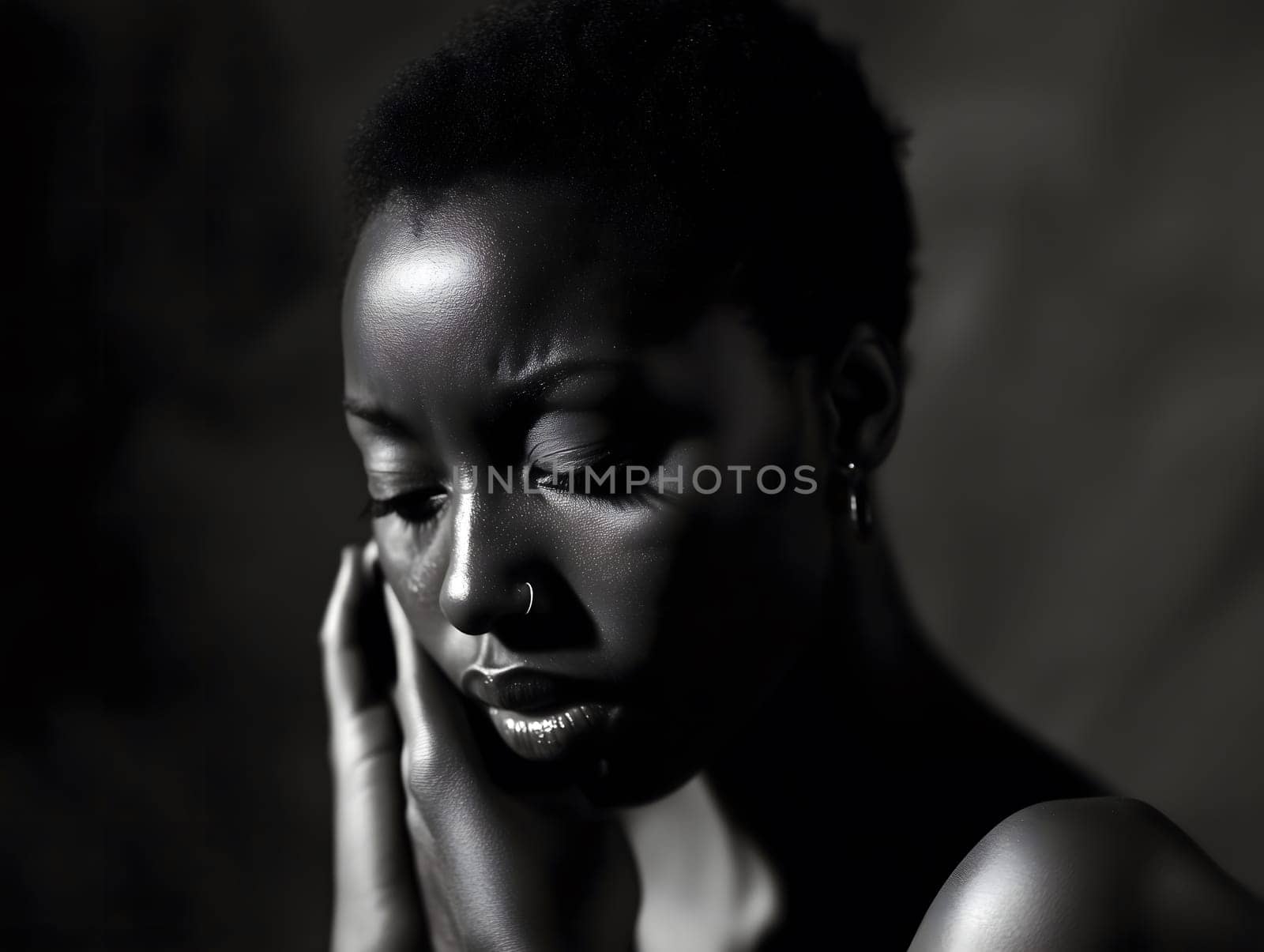Sad Depressed Black Woman Emotional Sadness