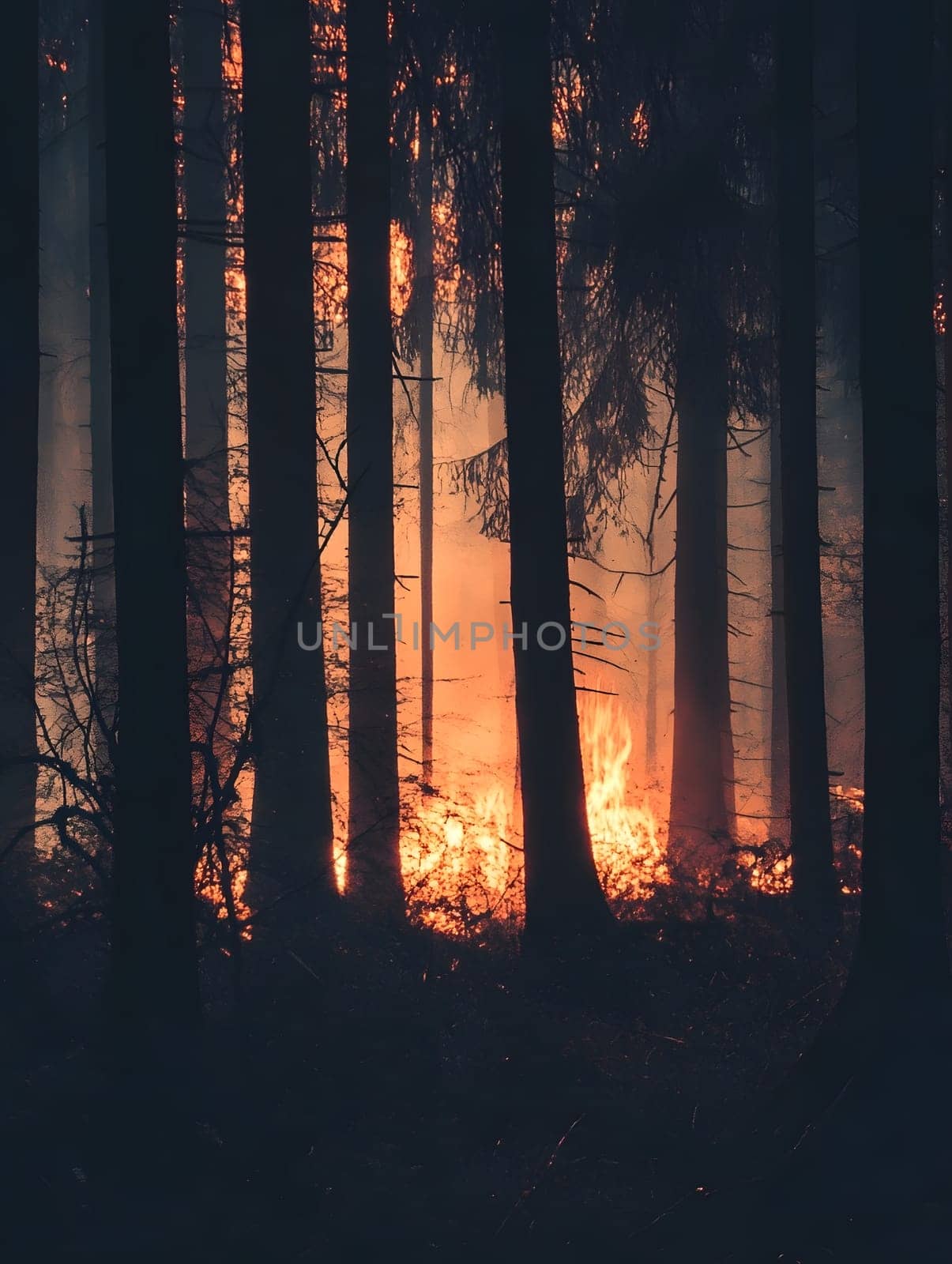 Forest wildfire Burning Burn Trees Flame Emergency