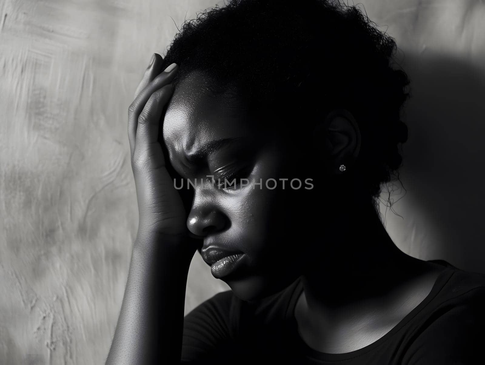 Sad Depressed Black Woman Emotional Sadness
