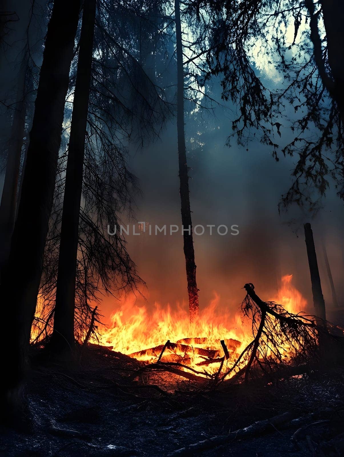 Forest wildfire Burning Burn Trees Flame Emergency